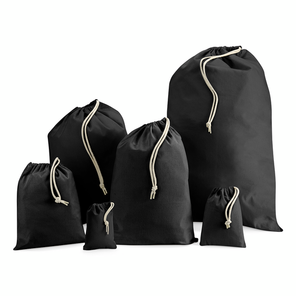 Cotton Stuff Bag Westford Mill® Black M (30 x 45 cm)