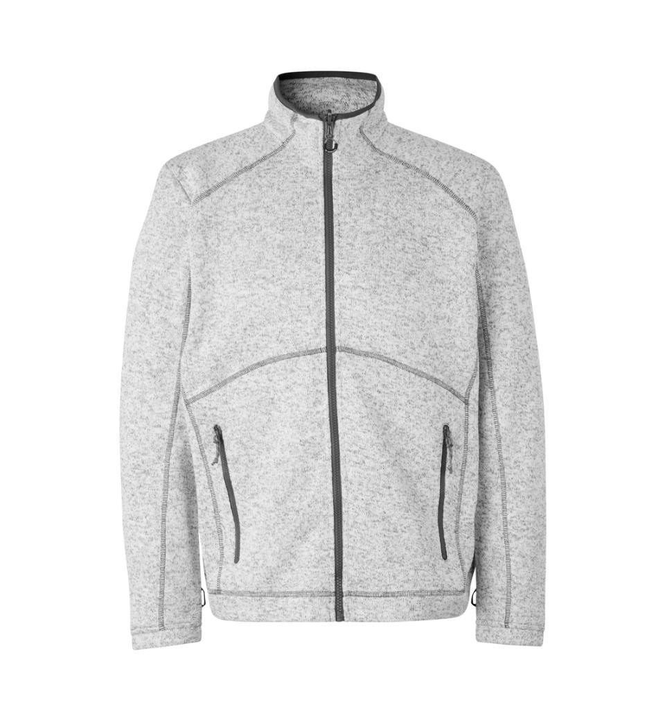 Men's Zip'n'Mix fleece jacket Melange ID Identity® gray mottled M