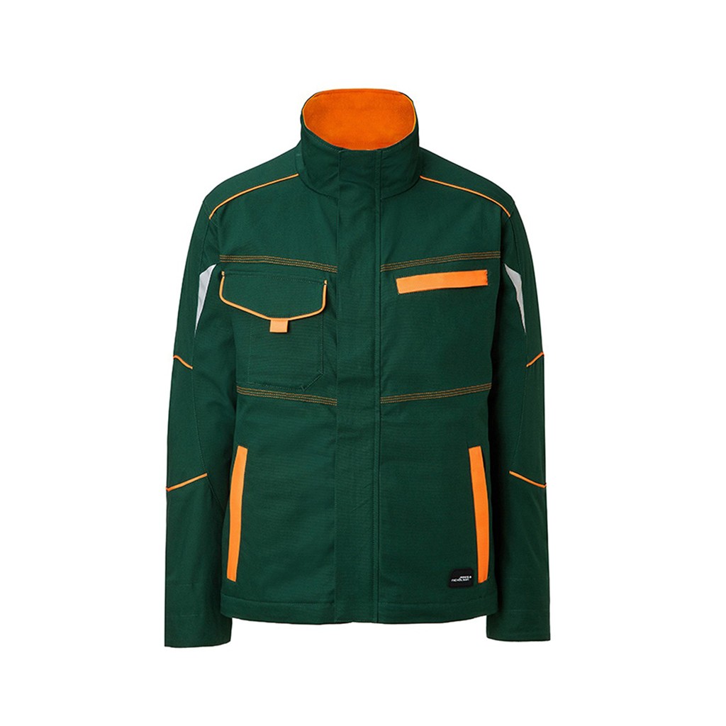 Workwear Jacke James & Nicholson® Dark Green/Orange 6XL