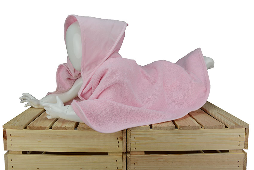 Baby-Handtuch mit Kapuze 75 x 75 cm A&R® Old Pink