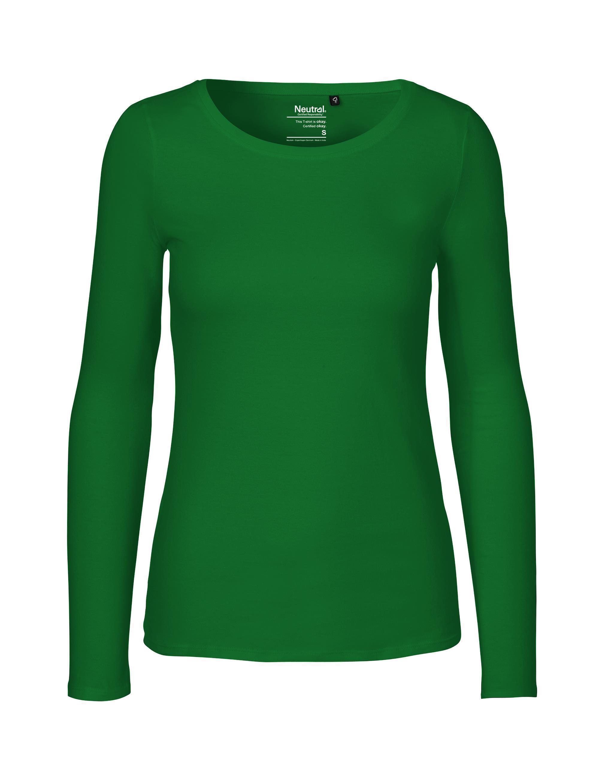 Fairtrade Bio-Baumwoll-Damen Langarm T-Shirt 155 g/m² Neutral® Green XXL