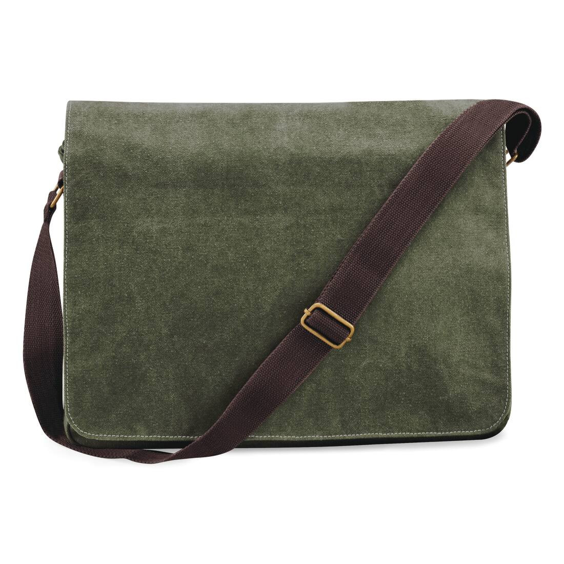 Vintage Canvas Despatch Bag Quadra® Vintage Military Green