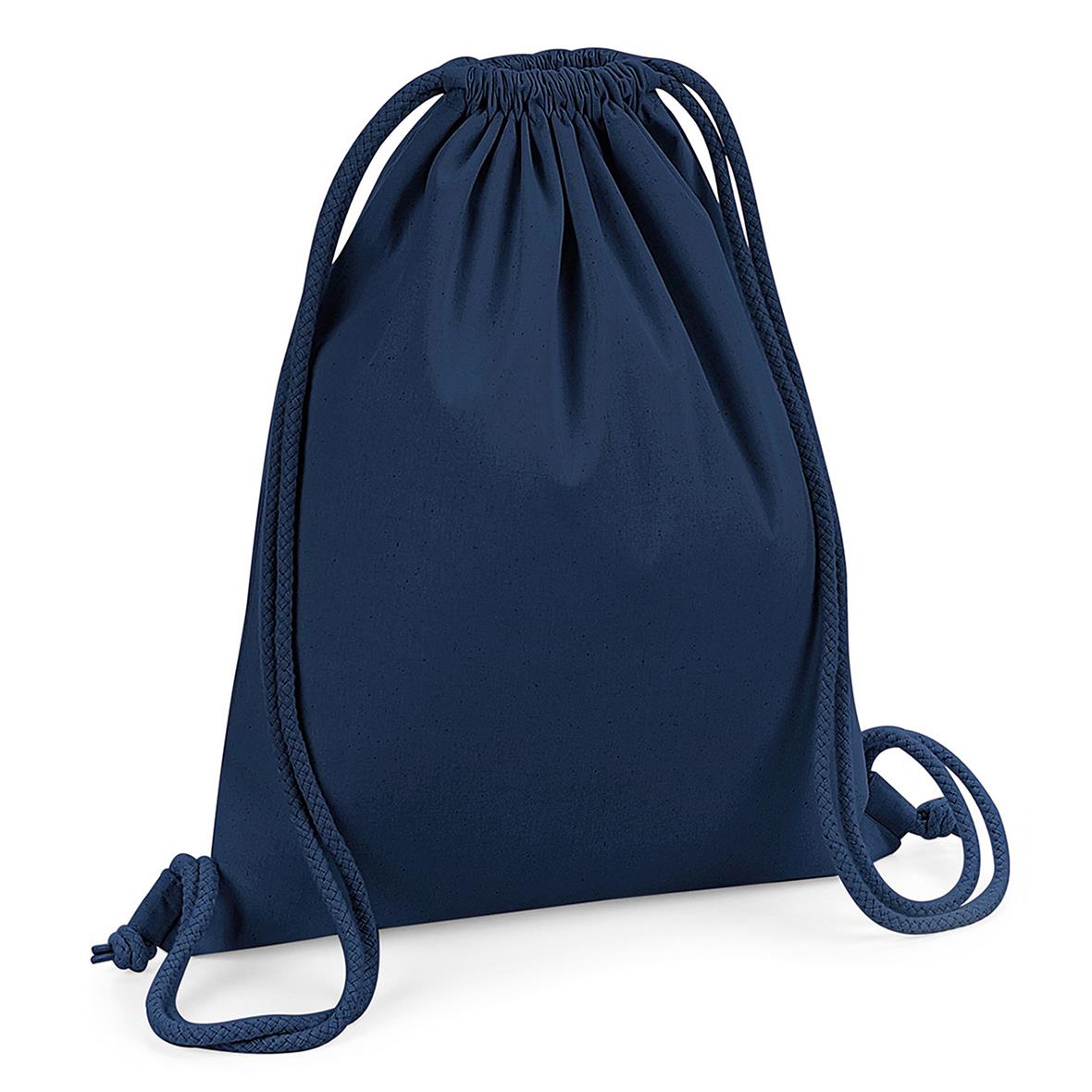 Premium organic cotton gym bag 37 x 46 cm Westford Mill® French Navy