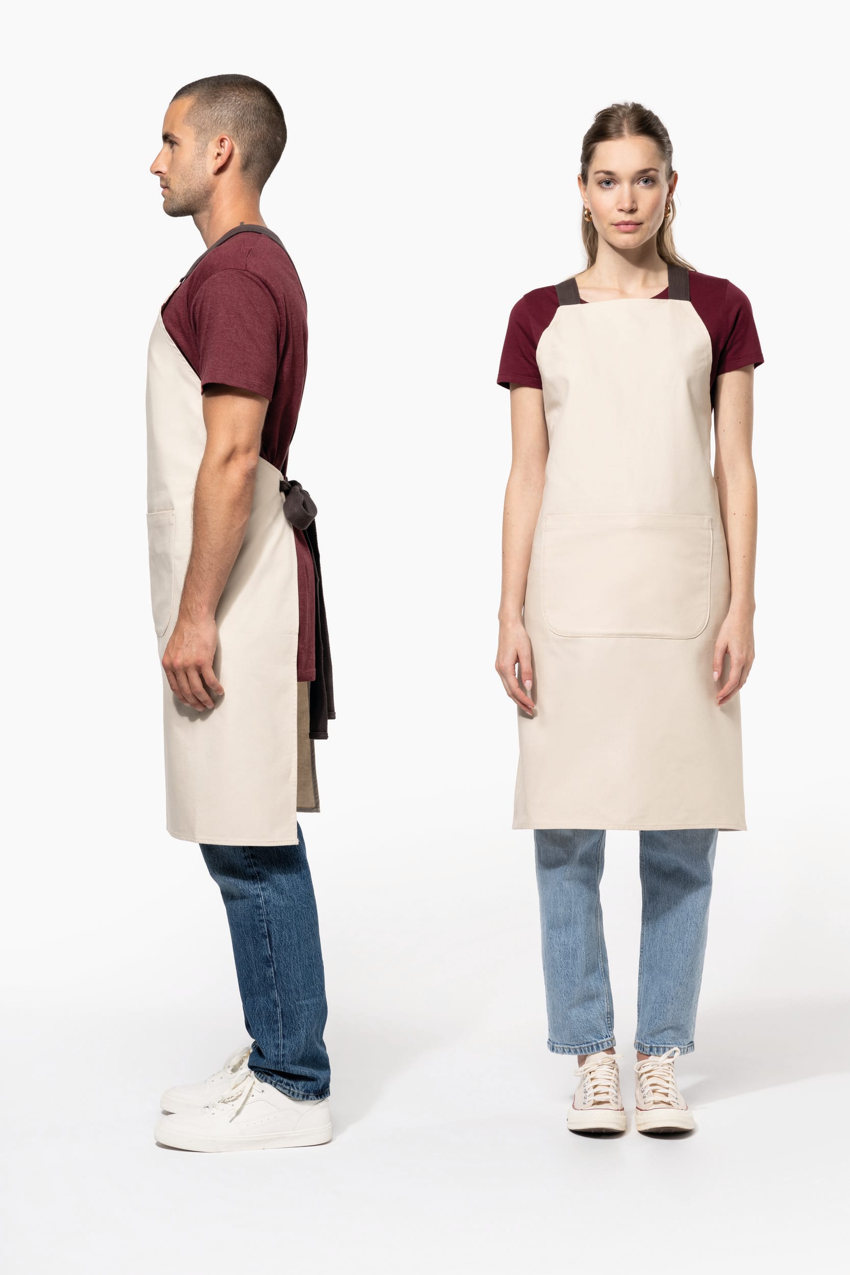 Organic cotton apron 90 x 76 cm Kariban® Moosy Green 7771C