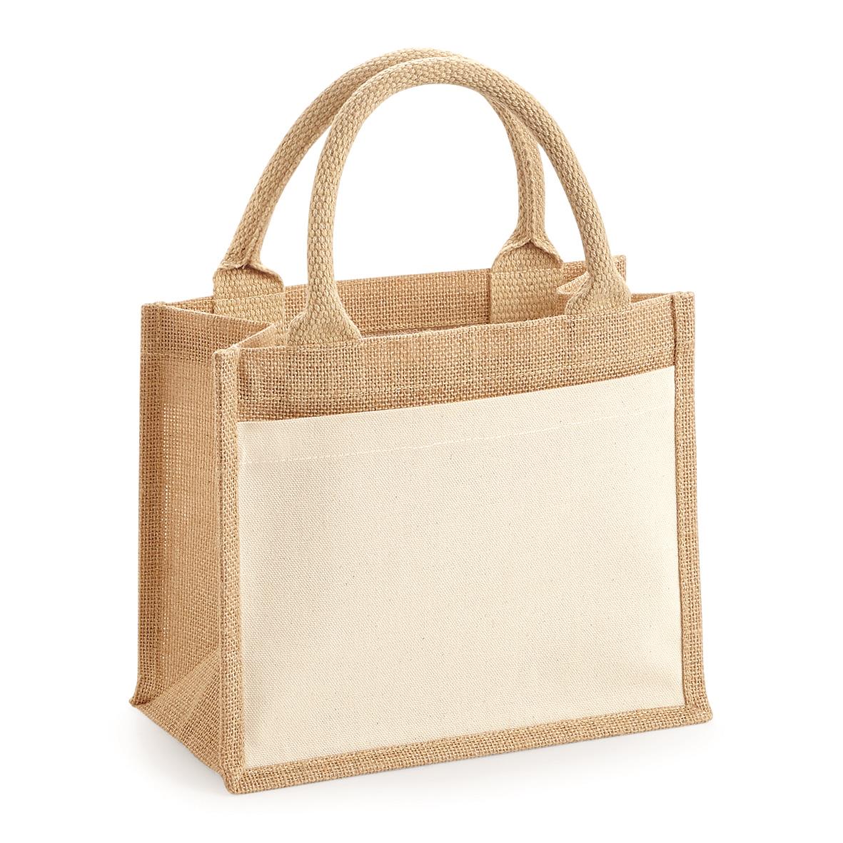 Mini jute bag 26 x 22 x 14 cm Westford Mill® Natural