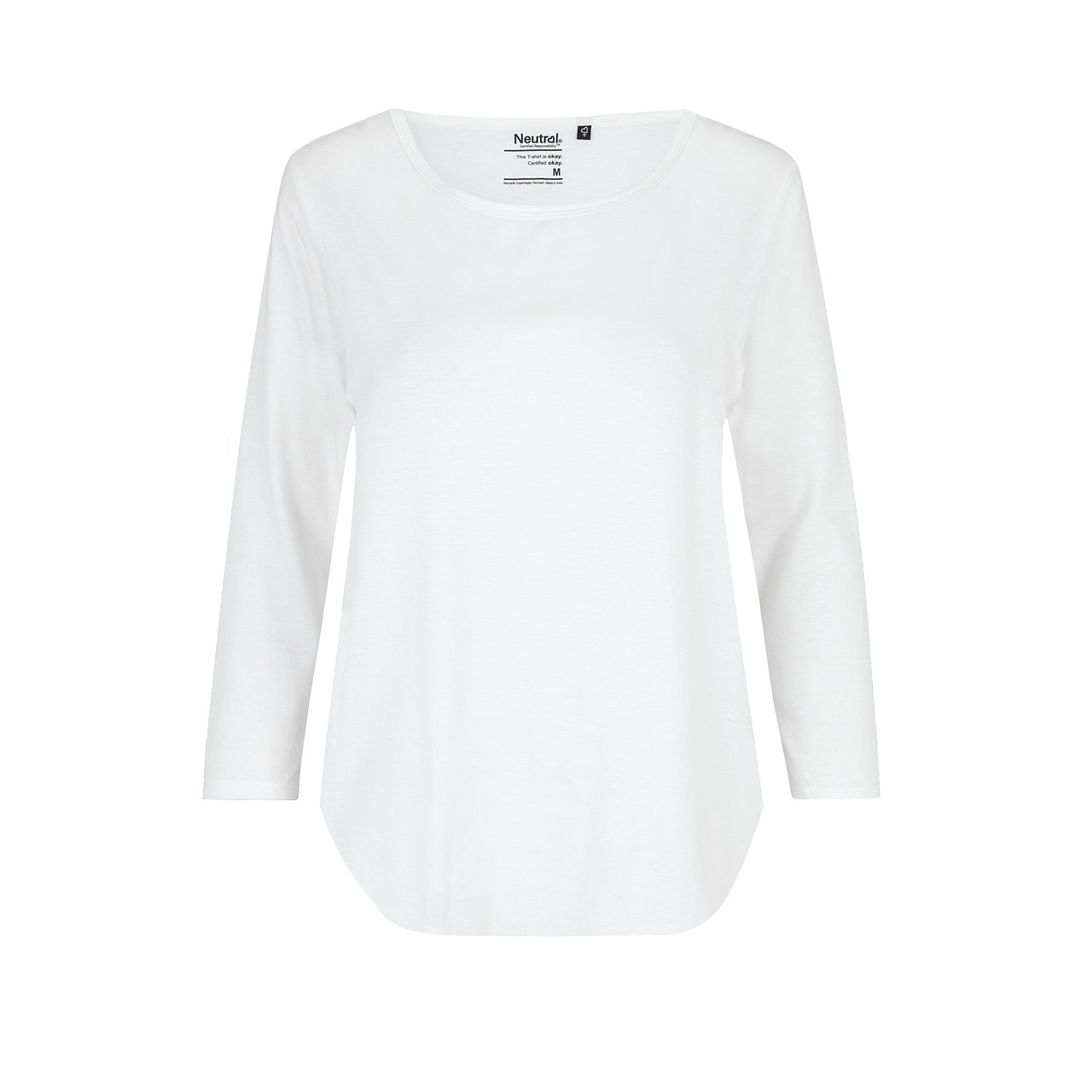 Fairtrade Bio-Baumwoll-Damen 3/4-Arm T-Shirt 155 g/m² Neutral® White XL