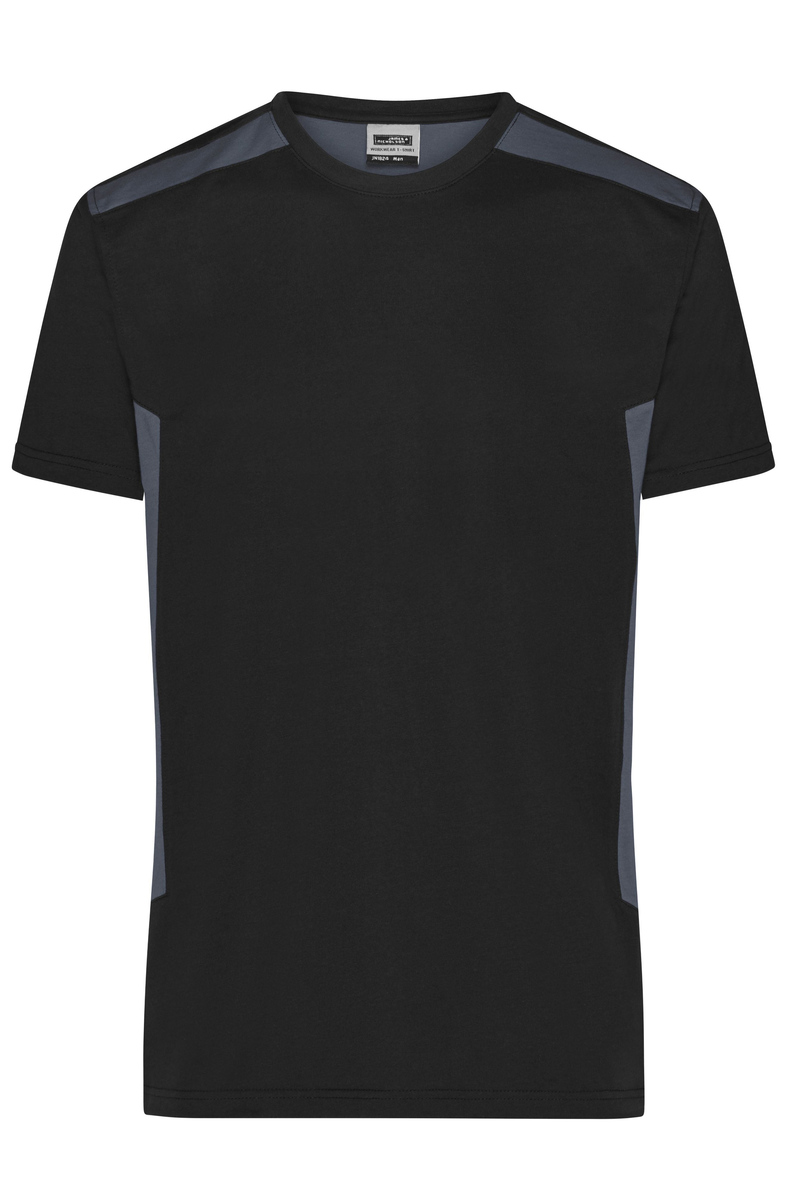 Herren Workwear T-Shirt Strong 180 g/m² James & Nicholson® Black / Carbon 6XL