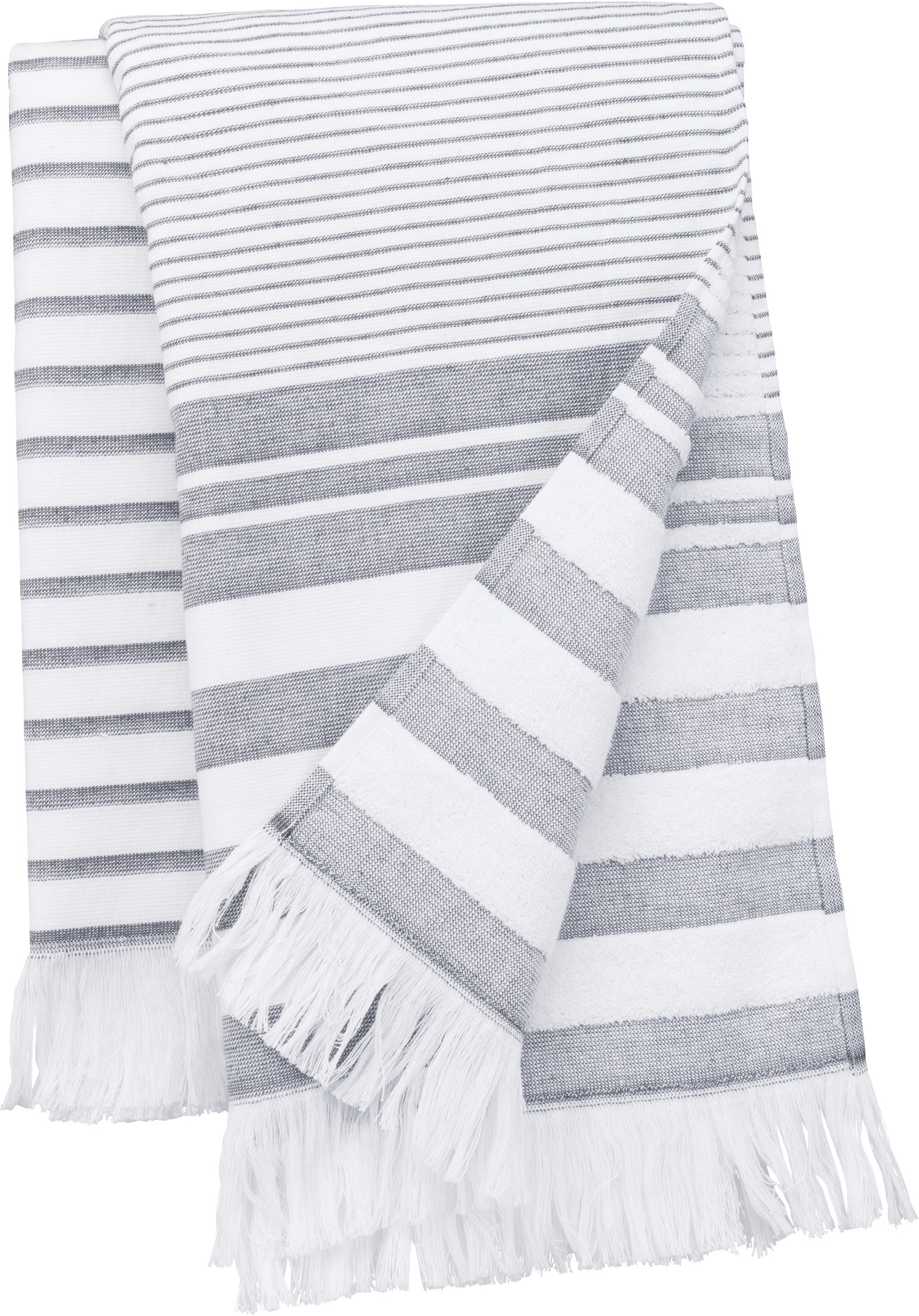 Fouta-Strand-Tuch 380 g/m² 100 cm x 180 cm Kariban® White-Smoke Stripe