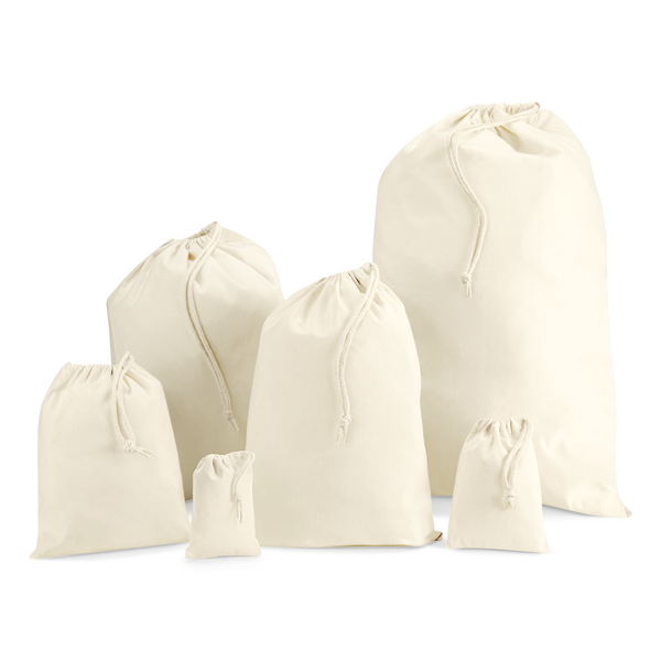 Cotton Stuff Bag Westford Mill® Natural M (30 x 45 cm)