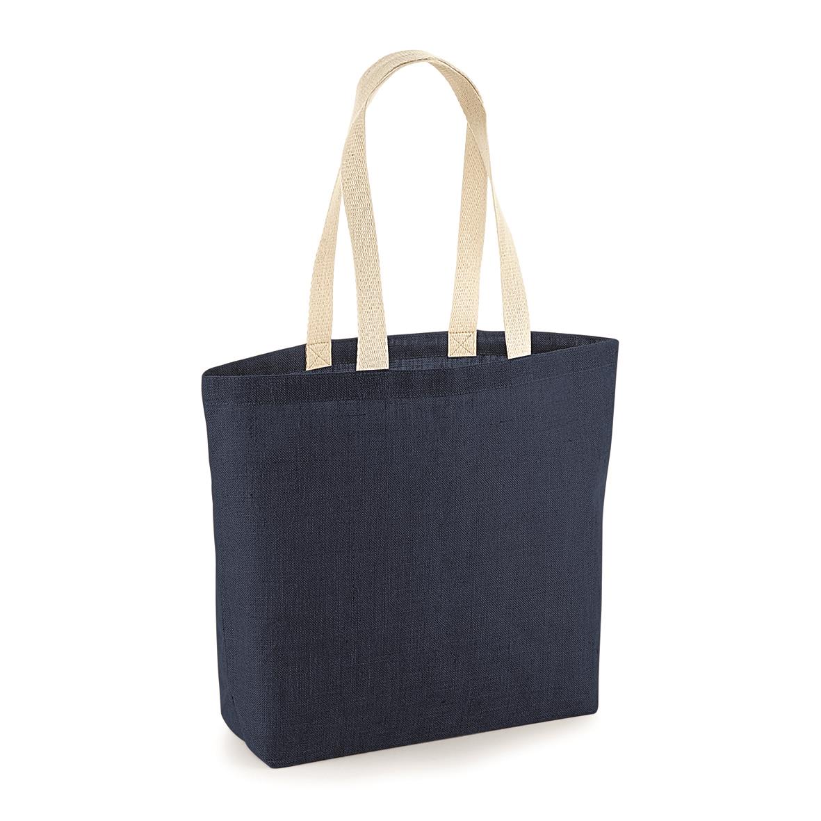 Jute bag Shopper 48 x 37 x 13 cm Westford Mill® Navy/Natural