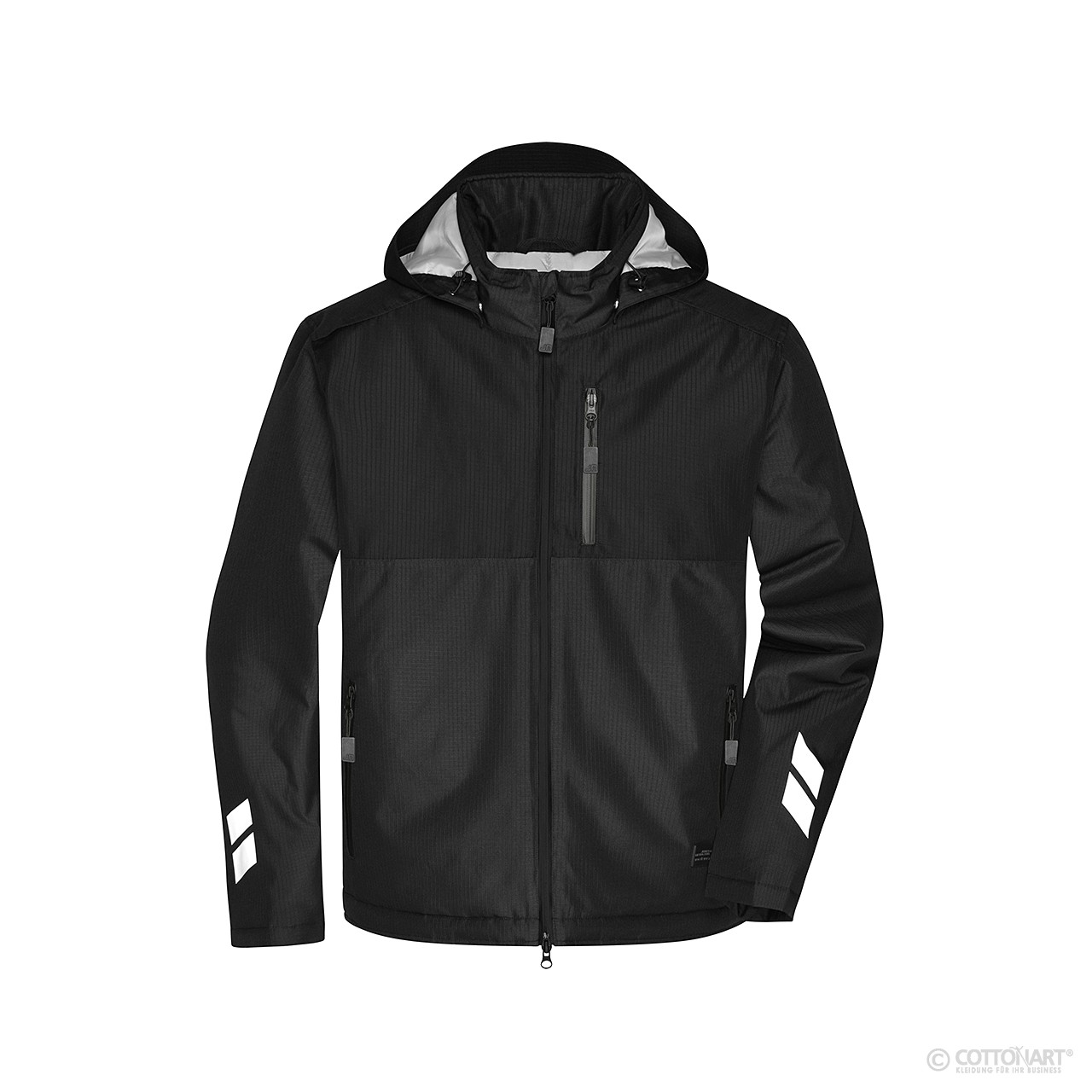 Unisex Padded Hardshell Workwear Jacket James & Nicholson® Black/Black XXL