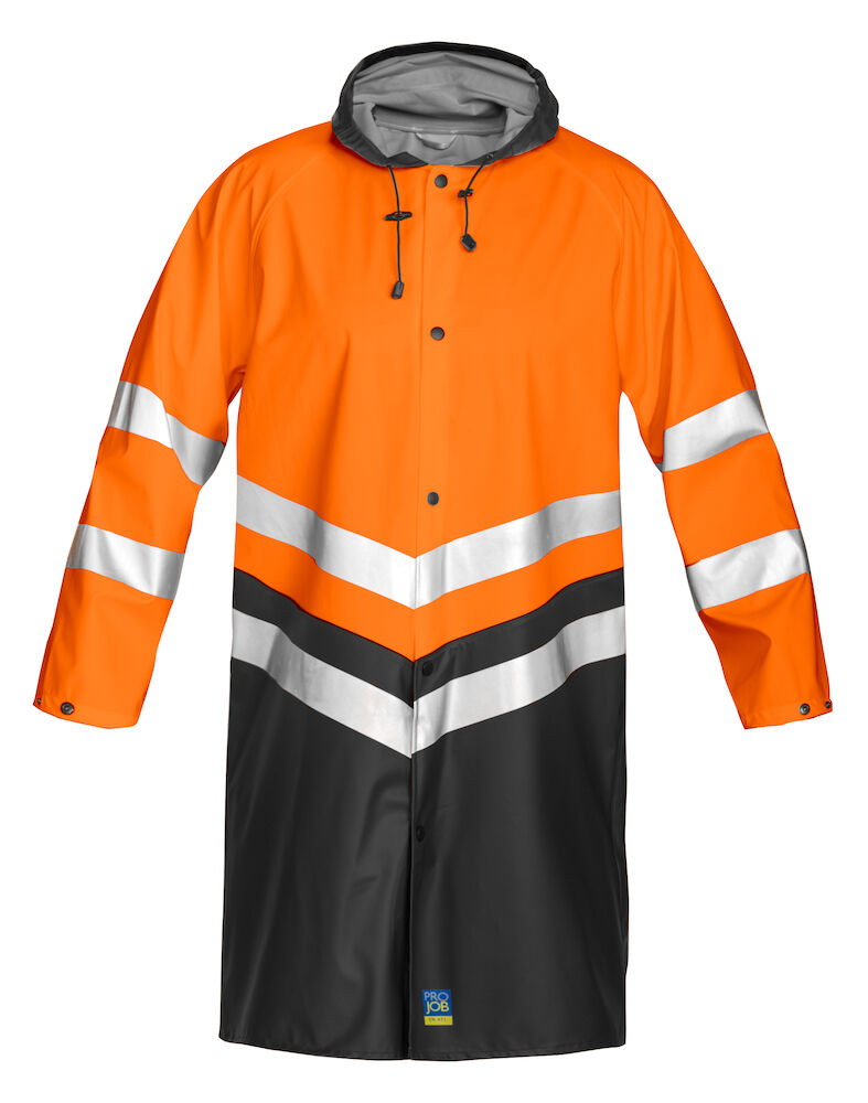 Warnschutz Regenmantel  ISO 20471 KLASSE 3 ProJob® Orange/Schwarz 3XL