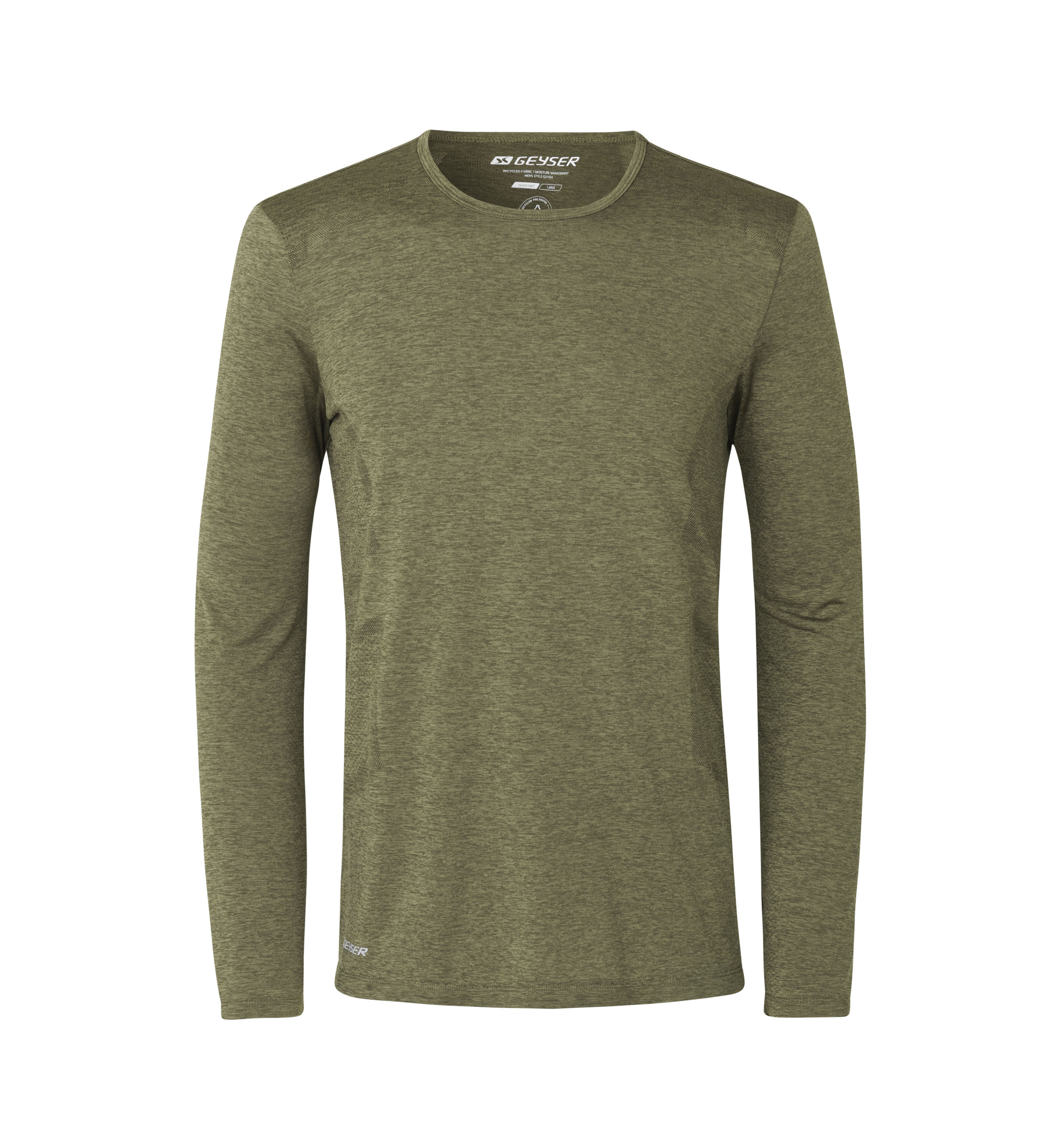 Herren Performance Langarm T-Shirt Seamless Geyser® by ID Identity® Oliv Meliert XS