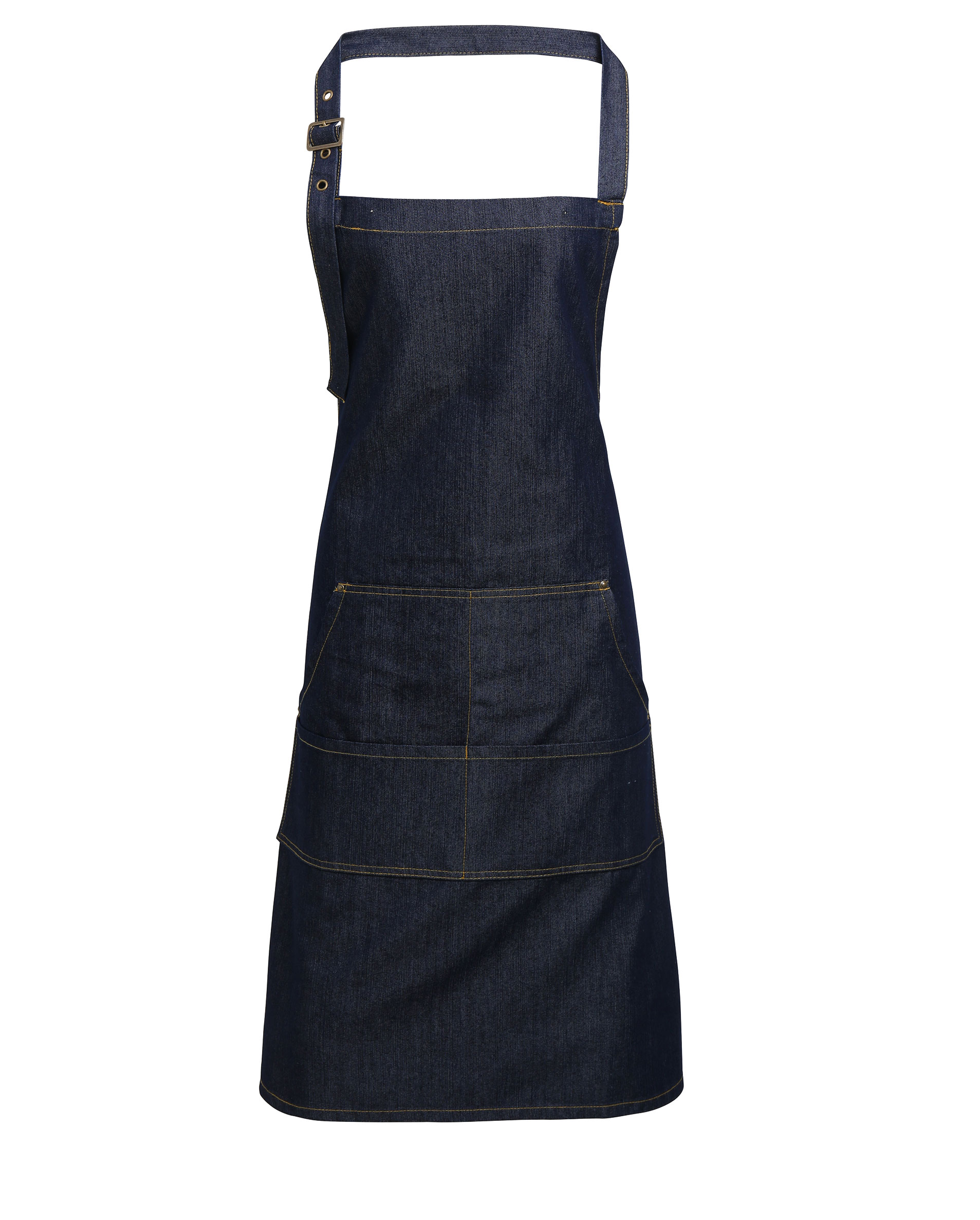 Denim bib apron with denim seams 72 x 86 cm Premier® Indigo Denim (approx. Pantone 2767)