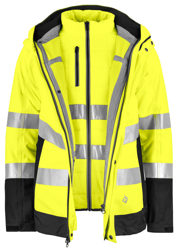 3-IN-1 Funktions-Jacke EN ISO 20471 KLASSE 3/2 Projob®  Gelb/Navy XS