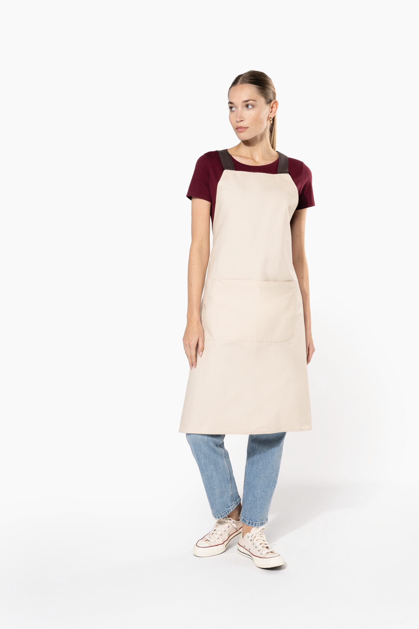 Organic cotton apron 90 x 76 cm Kariban® Chocolate 439C