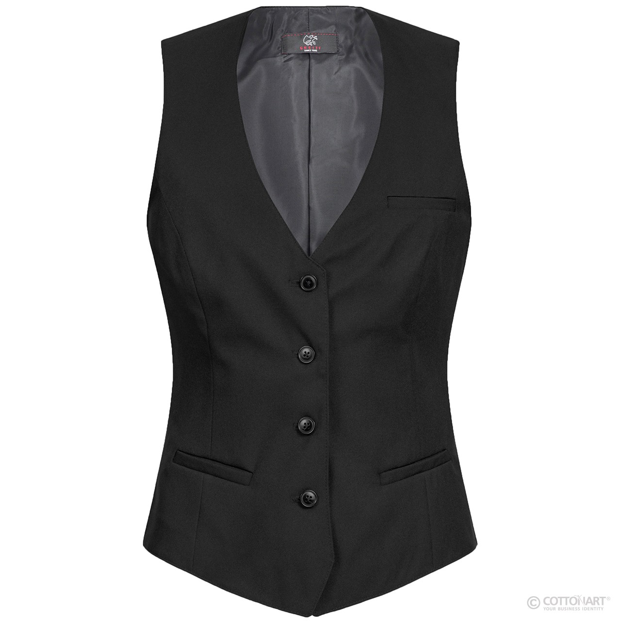 Ladies Vest Regular Fit 8222 Greiff® Black 34