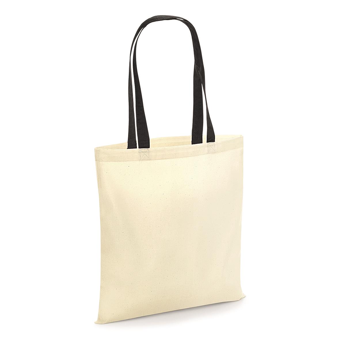 Cotton bag handle 38 x 42 cm Westford Mill® Natural/Black