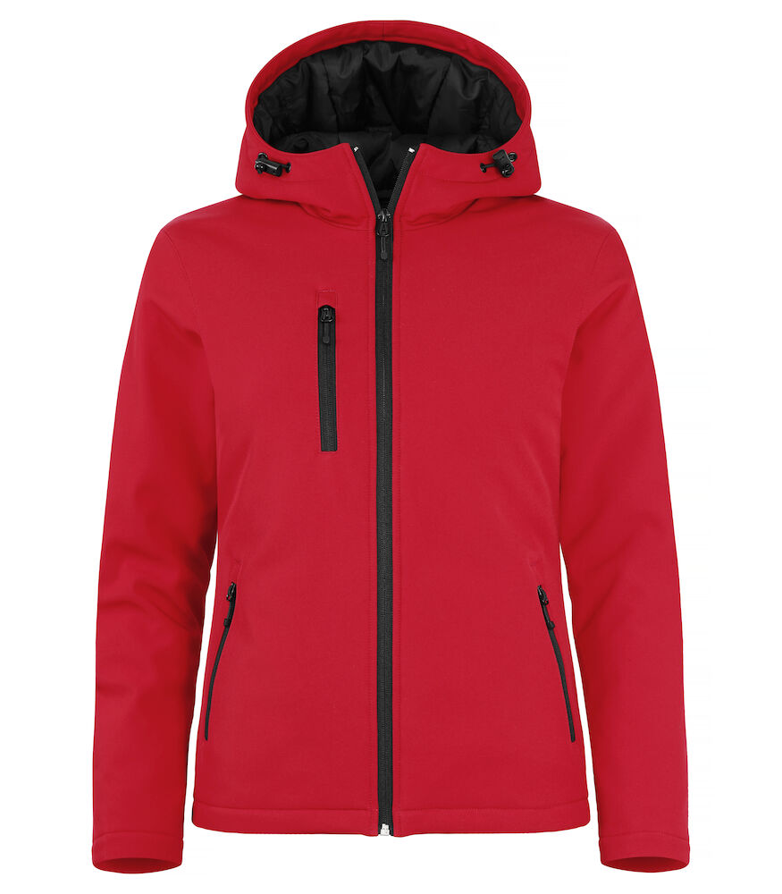 Damen BASIC wattierte Hooded-Softshelljacke Clique® Rot XS