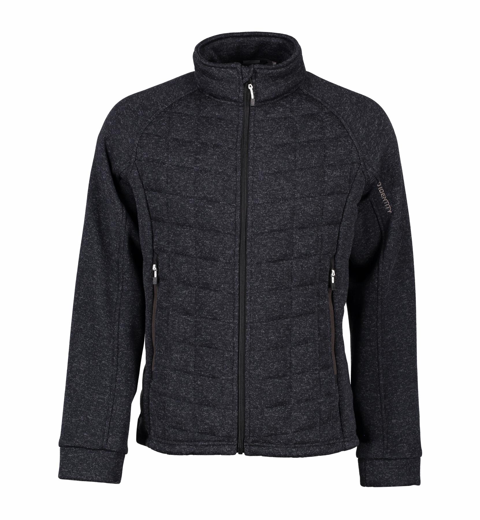 Mens quilted fleece jacket ID Identity® Graphite mottled M
