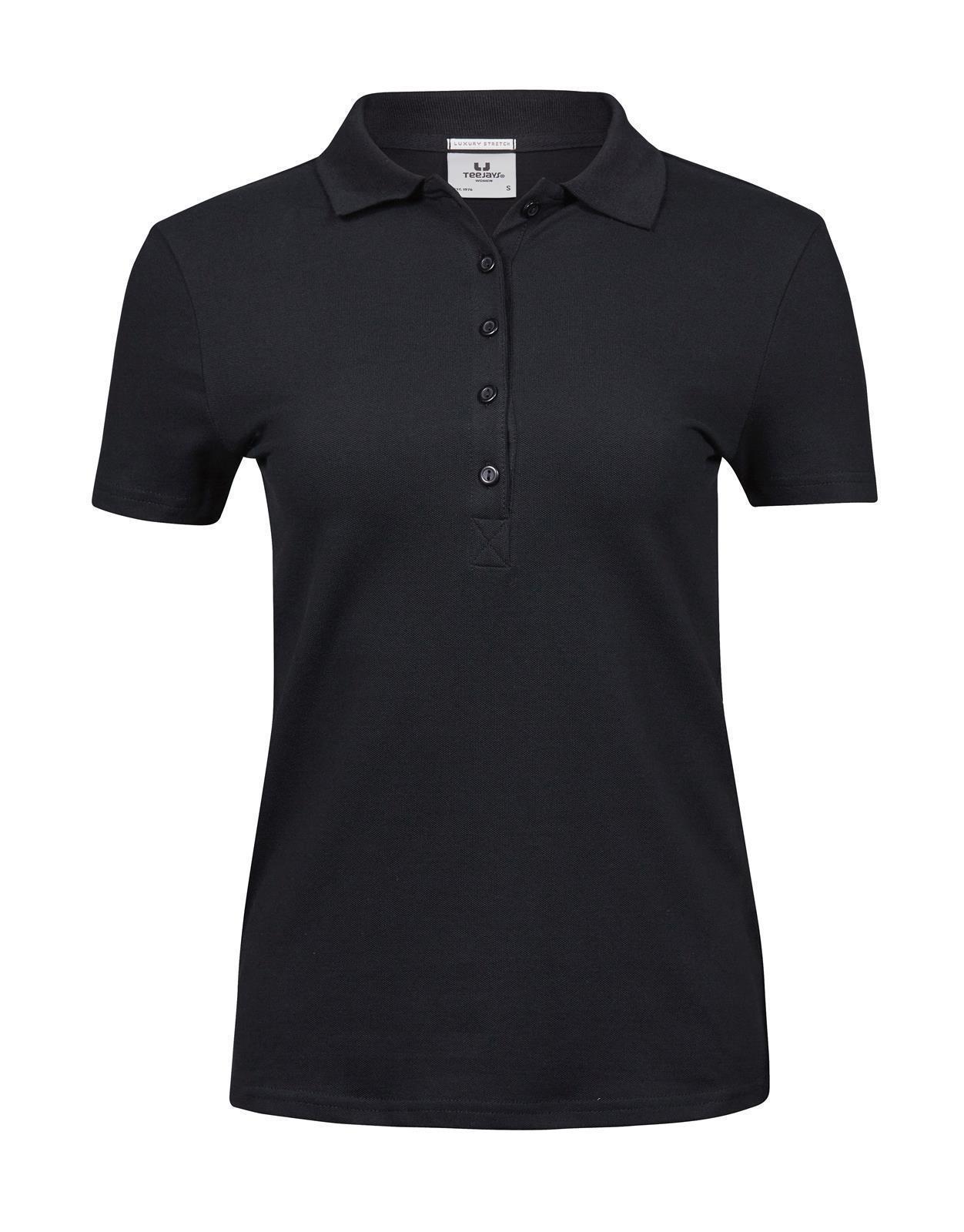 Damen Luxury Stretch Polo Tee Jays® Black S