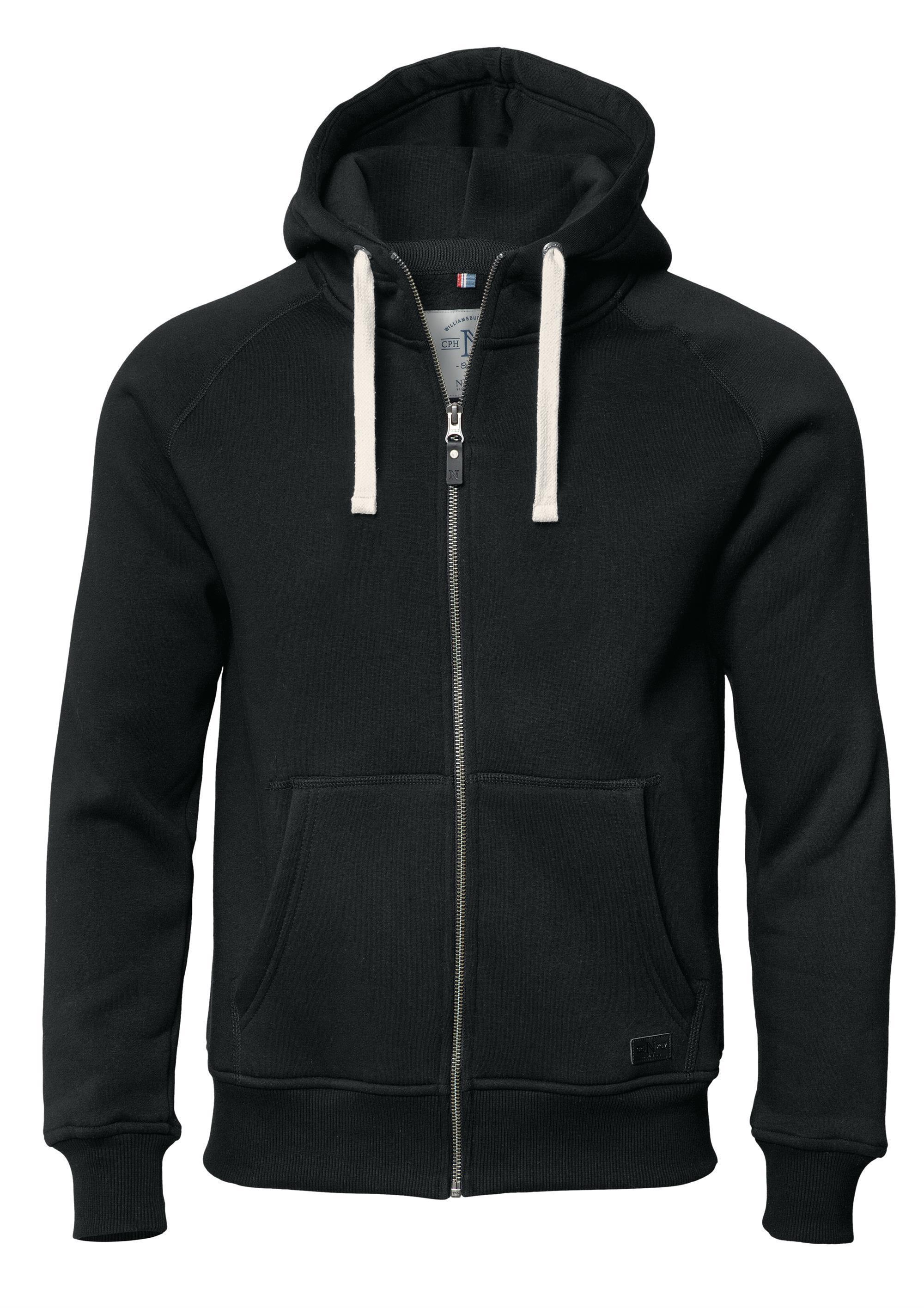 Men's organic cotton hooded jacket Williamsburg 310 g/m² Nimbus® Black 3XL
