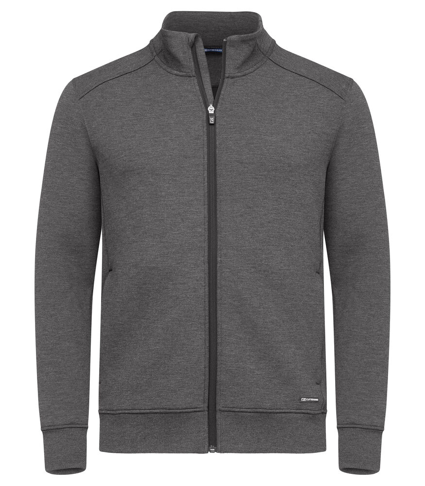 Herren Cardigan mit Reißverschluss Pemberton Cutter & Buck Anthracite Melange S