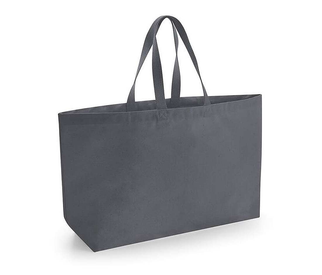 Extra Wide Canvas Shopping Bag 56 x 41 x 16 cm Westford Mill® Graphite Grey