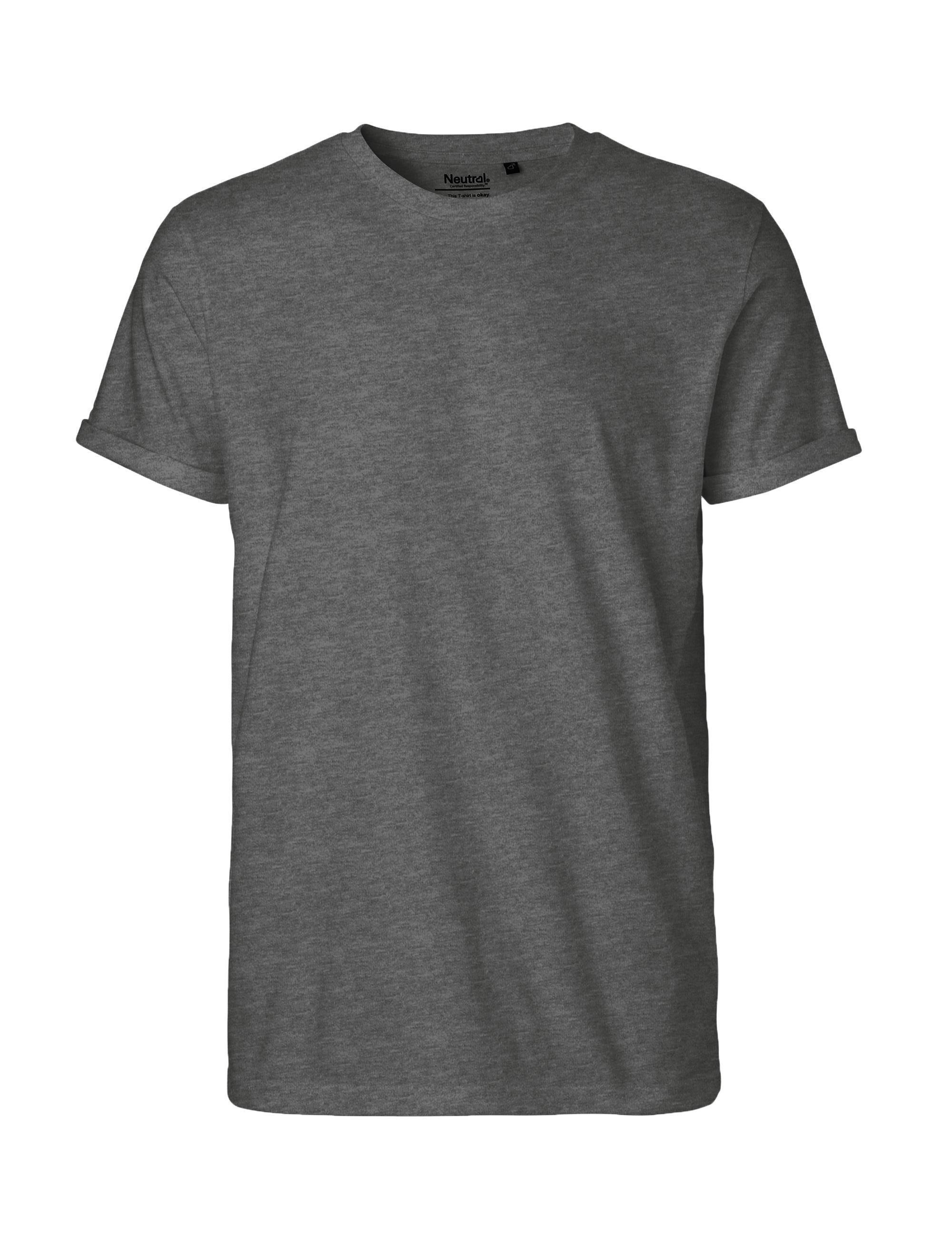 Organic Fairtrade Herren T-Shirt Roll Up Sleeve 155 g/m² Neutral® Dark Heather S