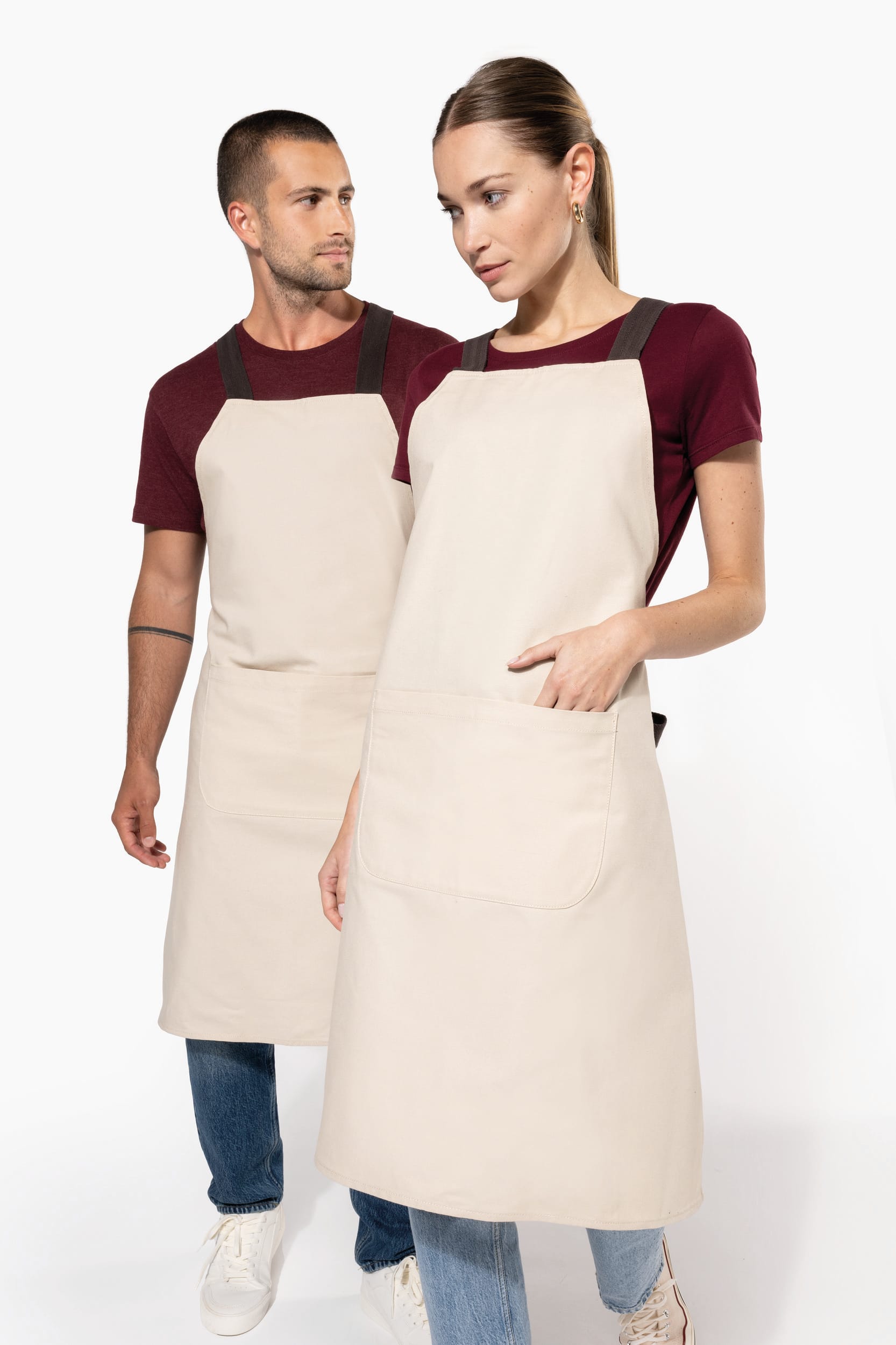 Organic cotton apron 90 x 76 cm Kariban® Moosy Green 7771C