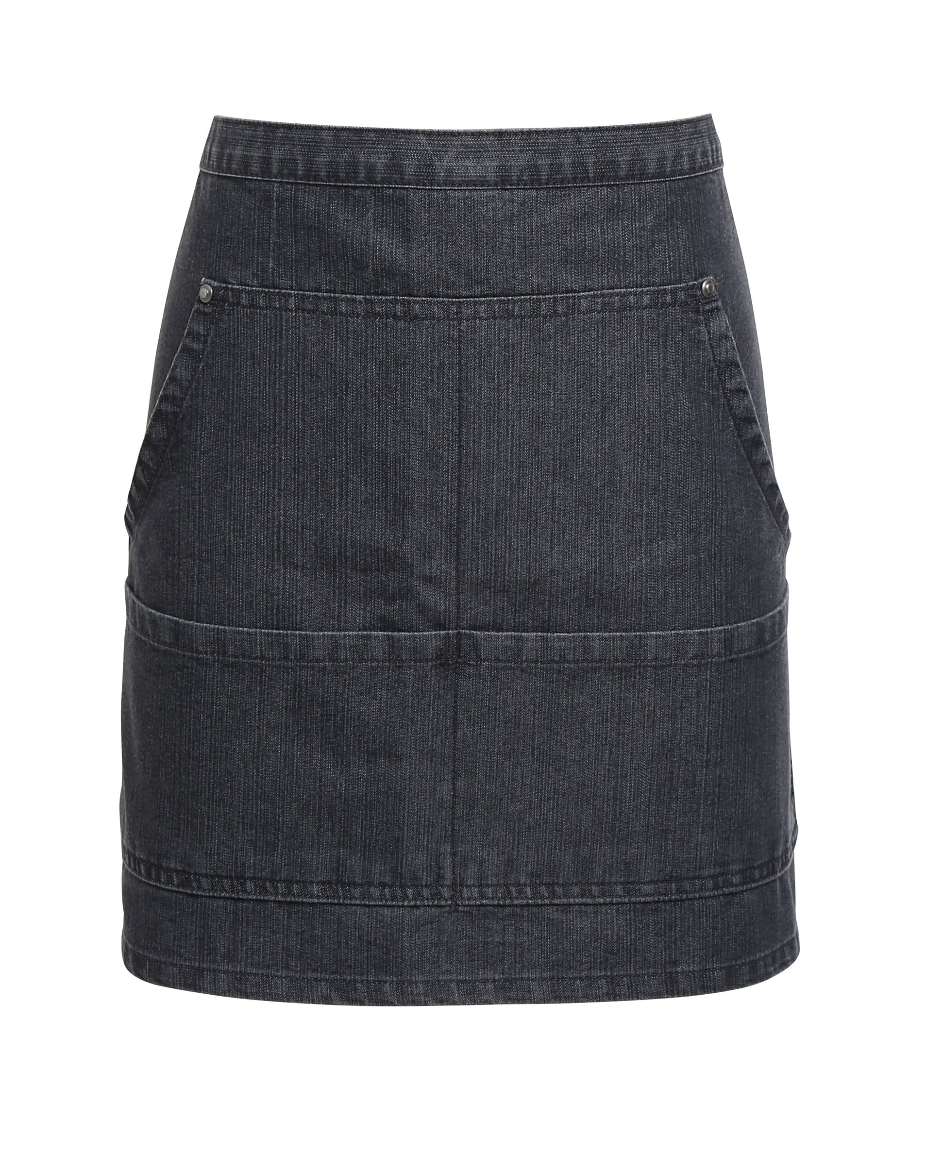 Denim bistro apron with denim seams 79 x 39.5 cm Premier® Black Denim (approx. Pantone 433)