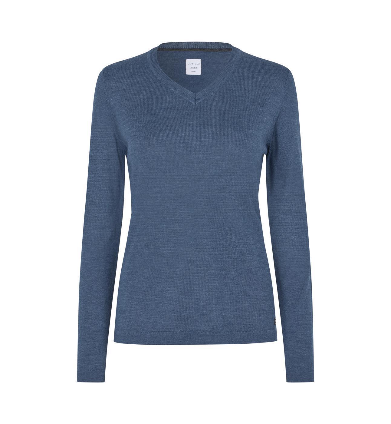 The knit | v-neck | Damen Seven Seas® Blau meliert S