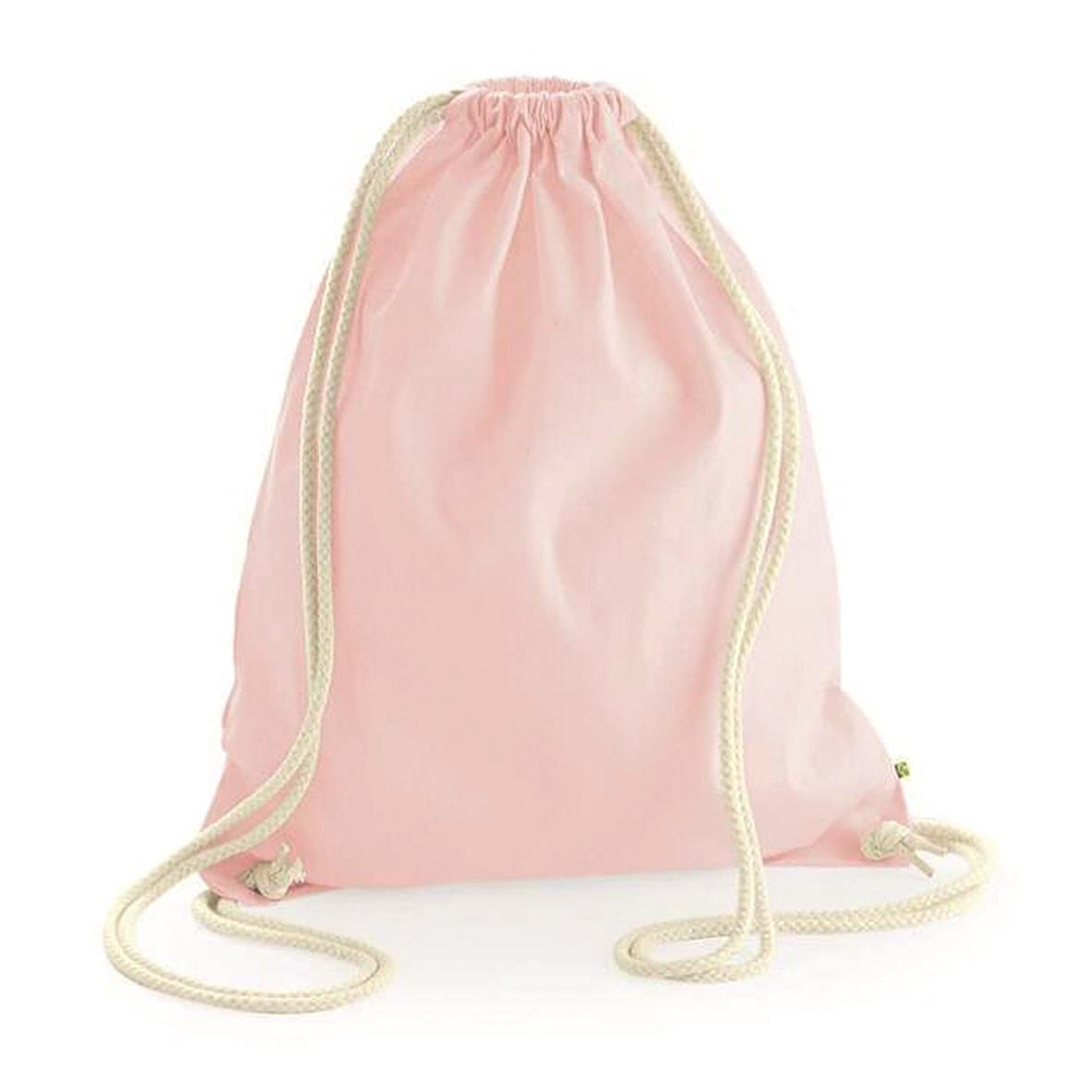 Organic cotton gym bag 37 x 47 cm Westford Mill® Pastel Pink