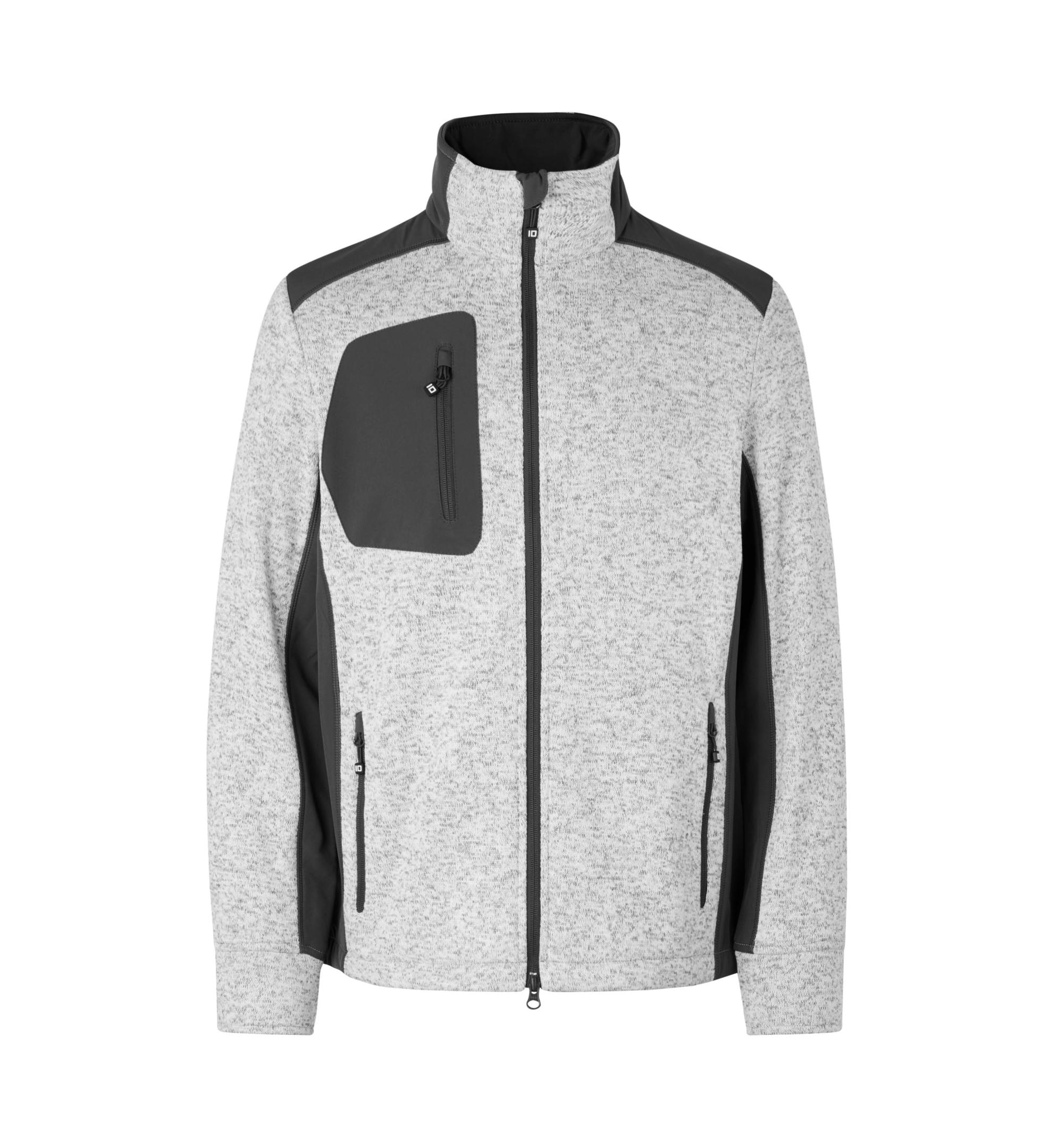 Men's knitted fleece jacketID Identity® Gray mottled XL