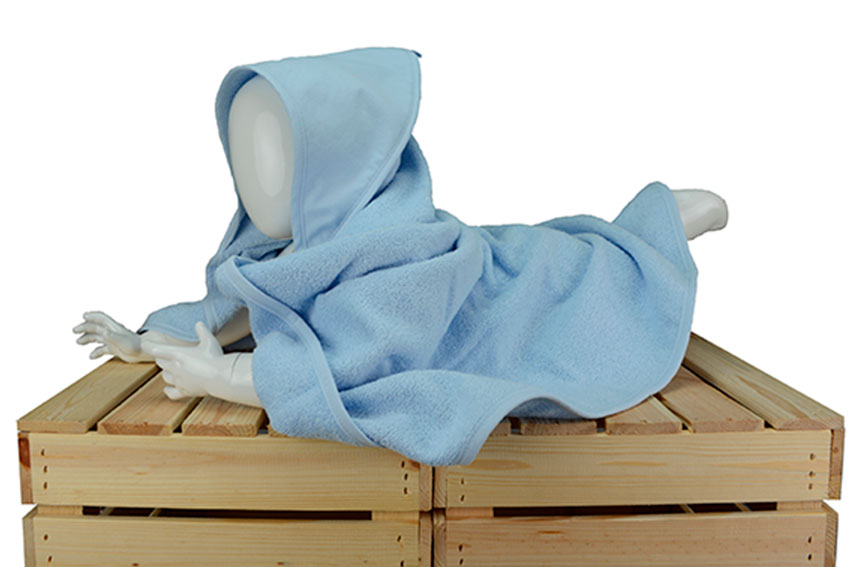 Baby-Handtuch mit Kapuze 100 x 100 cm A&R® Light Blue