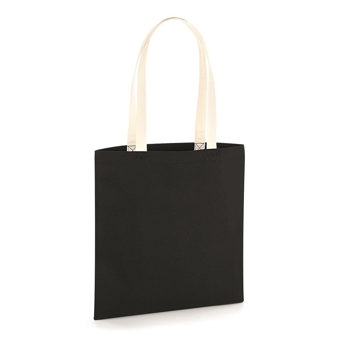 Bio-Baumwoll-Tasche mit Henkeln 38 x 42 cm Westford Mill® Black/Natural