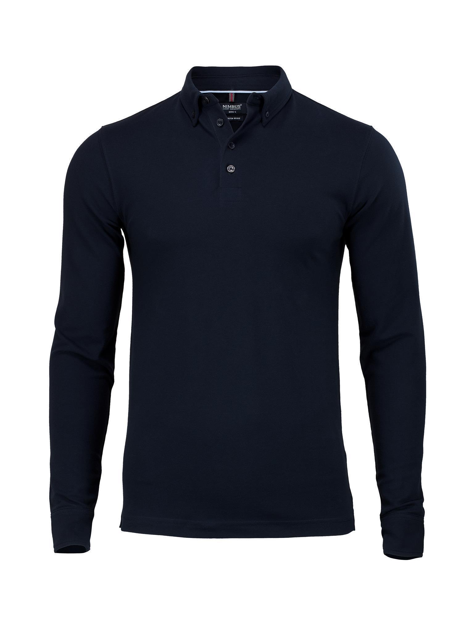 Herren Bio-Baumwoll-Poloshirt Langarm 230 g/m² Carlington Nimbus® Dark Navy 4XL