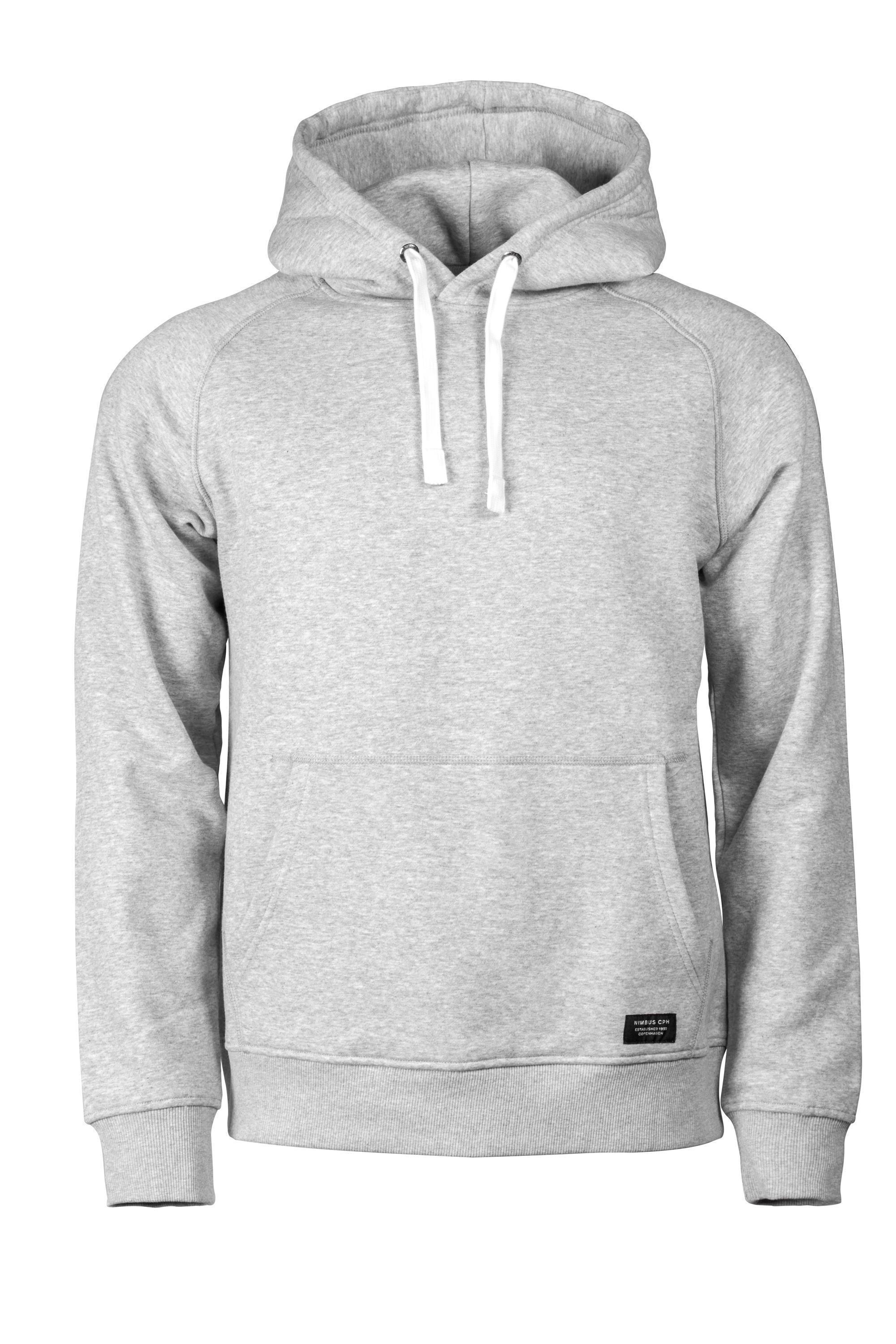 Mens Organic Cotton Hooded Sweatshirt Brownsville Nimbus® Grey Melange 4XL