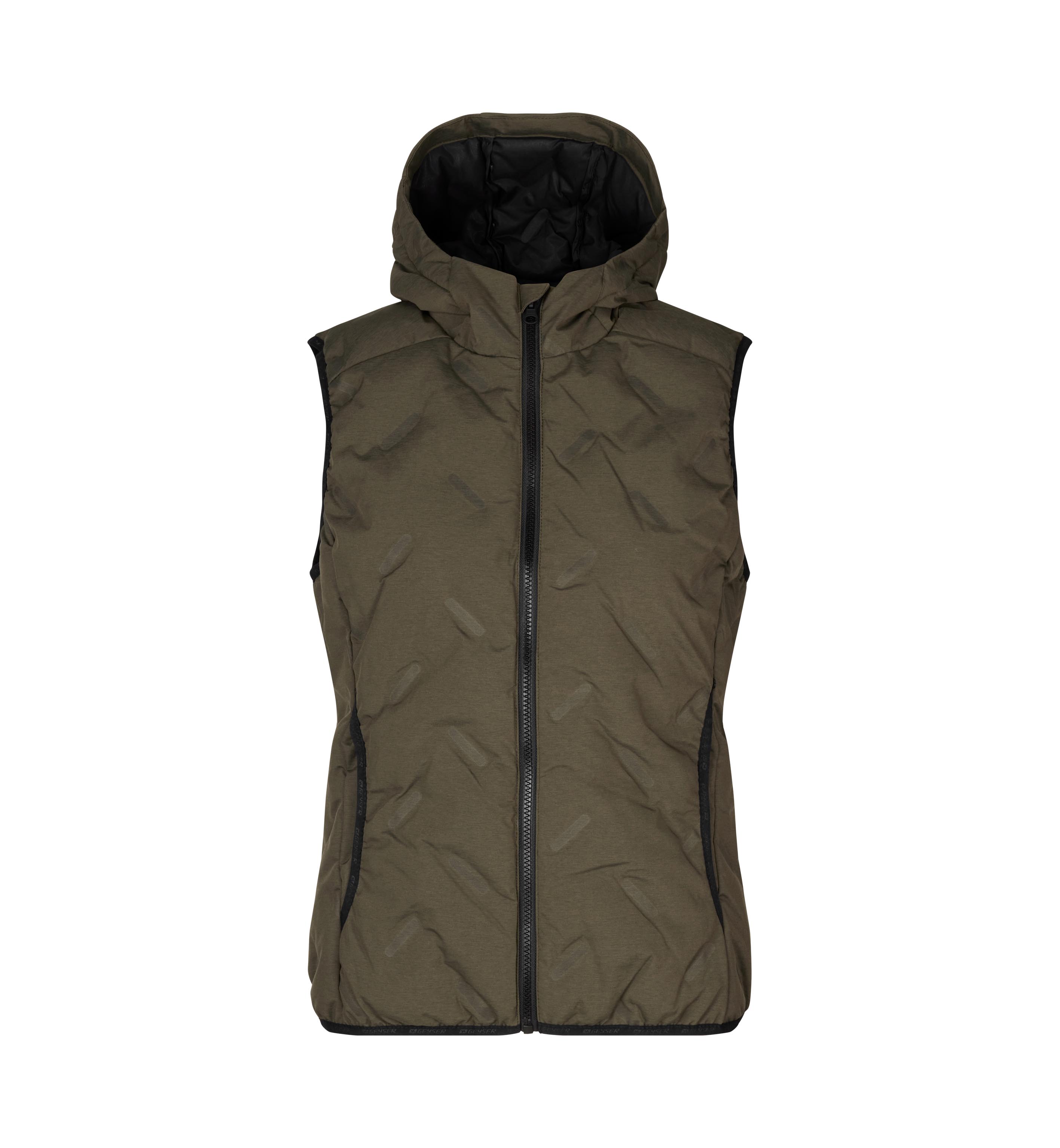 Ladies Quilted Vest Geyser® by ID Identity® Olive Melted L