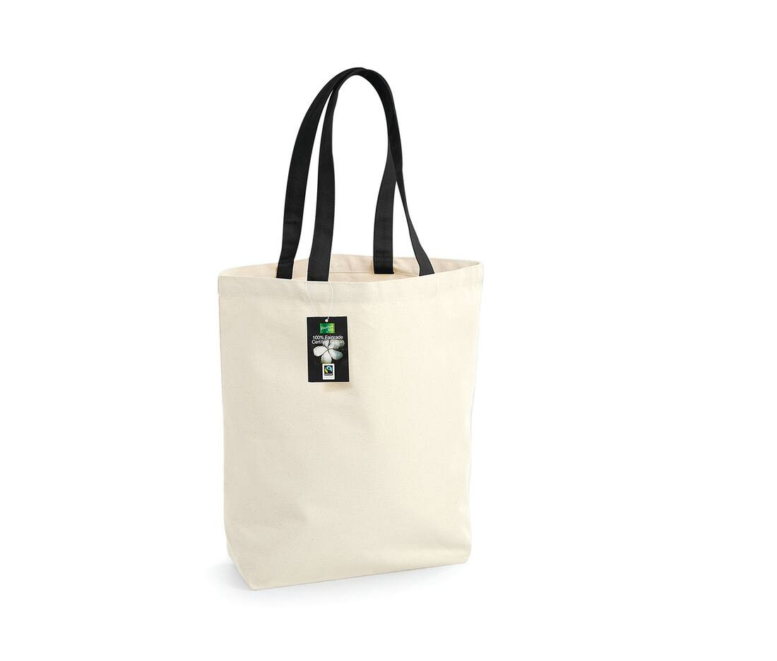 Canvas shopping bag Camden Fairtrade 28 x 38 x 12 cm Westford Mill® Natural/Black