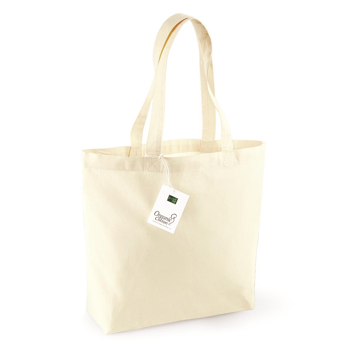 Organic Cotton Shopping Bag 32 x 35 x 12 cm Westford Mill® Natural
