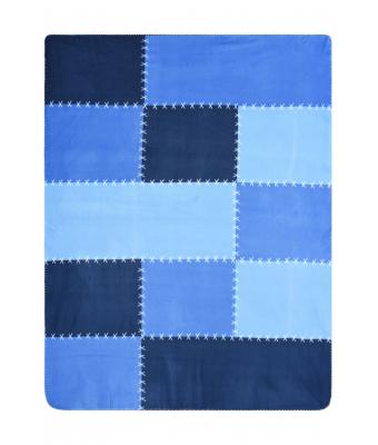 Patchwork Fleecedecke 150 x 200 cm James & Nicholson® Blue