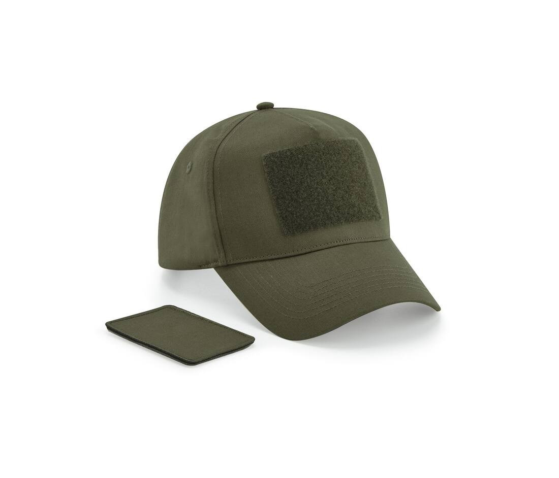 5 Panel Cap mit abnehmbarem Patch Beechfield® Military Green