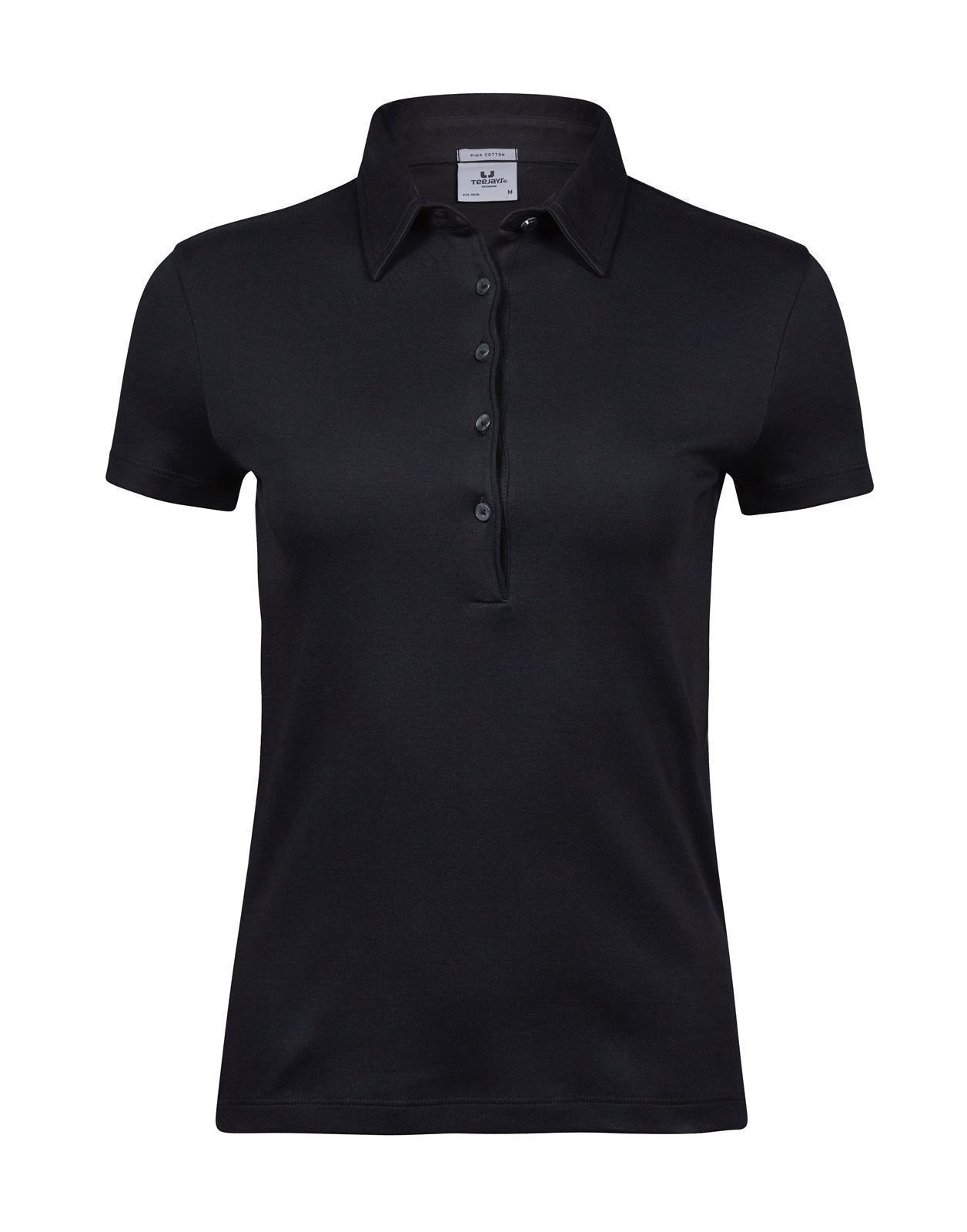 Damen Pima Cotton Polo Tee Jays® Black S