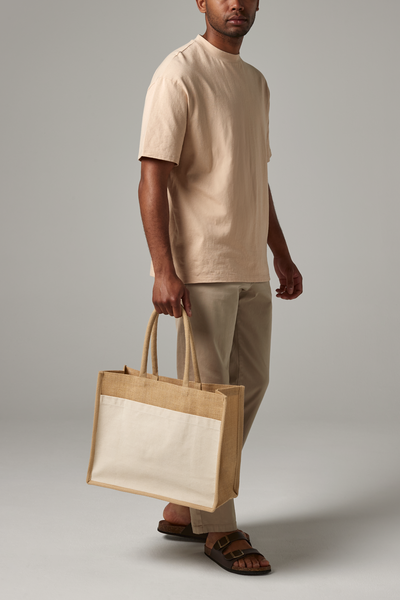 Cotton Pocket Jute Shopper 42 x 33 x 19 cm Westford Mill®