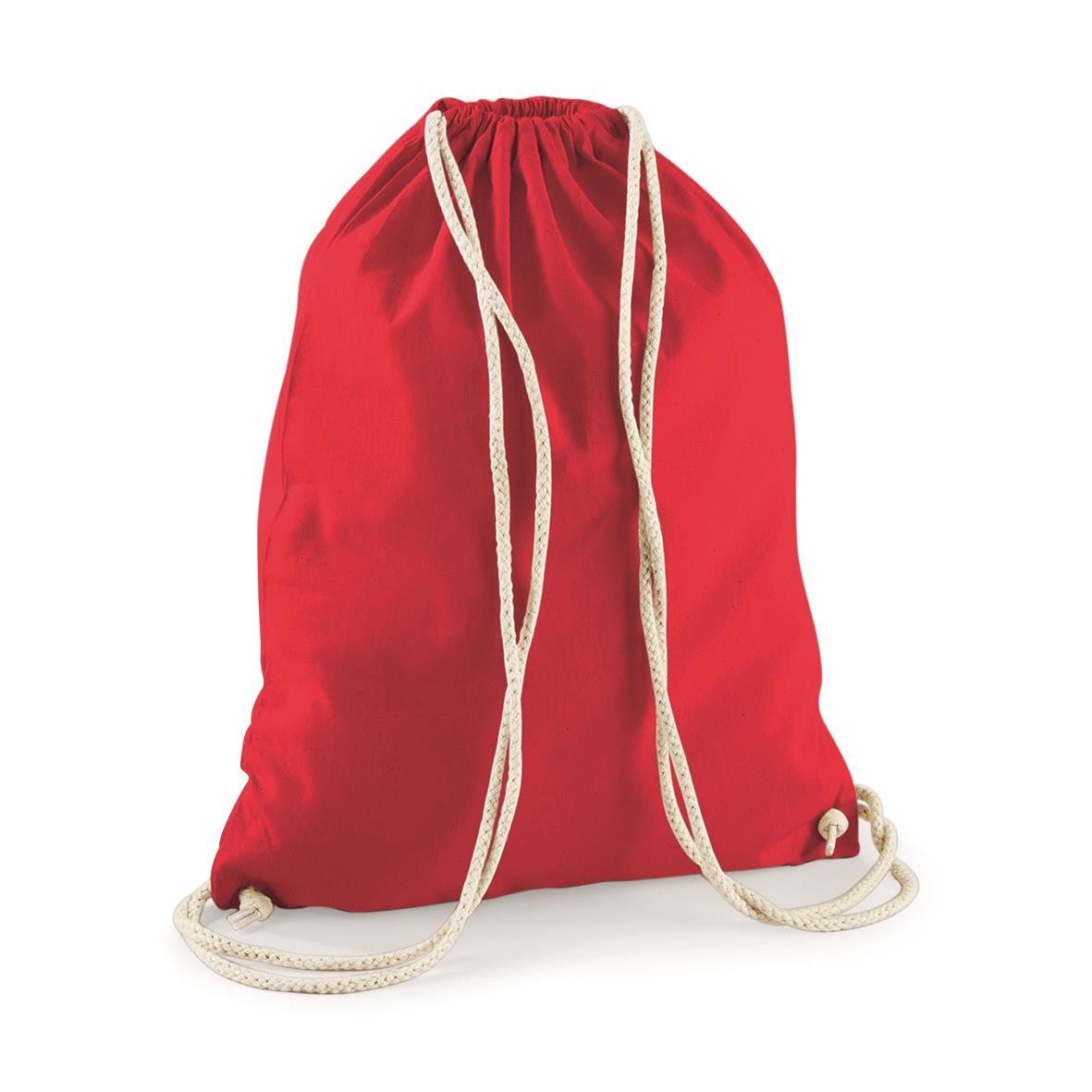 Gym bag cotton 37 x 46 cm Westford Mill® Classic Red