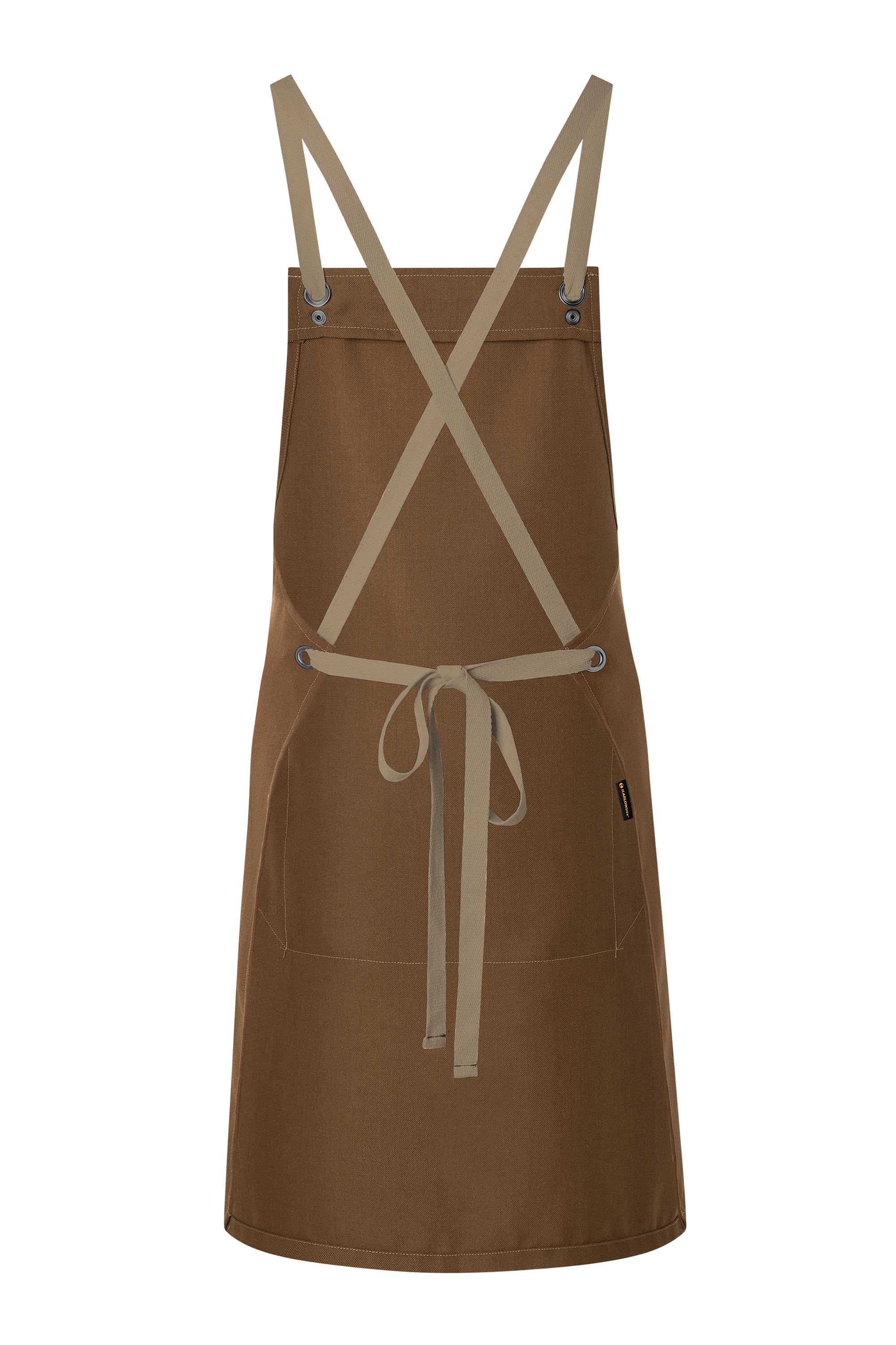 Bib apron URBAN-NATURE with cross ribbons 85 x 70 cm Karlowsky® Cinnamon