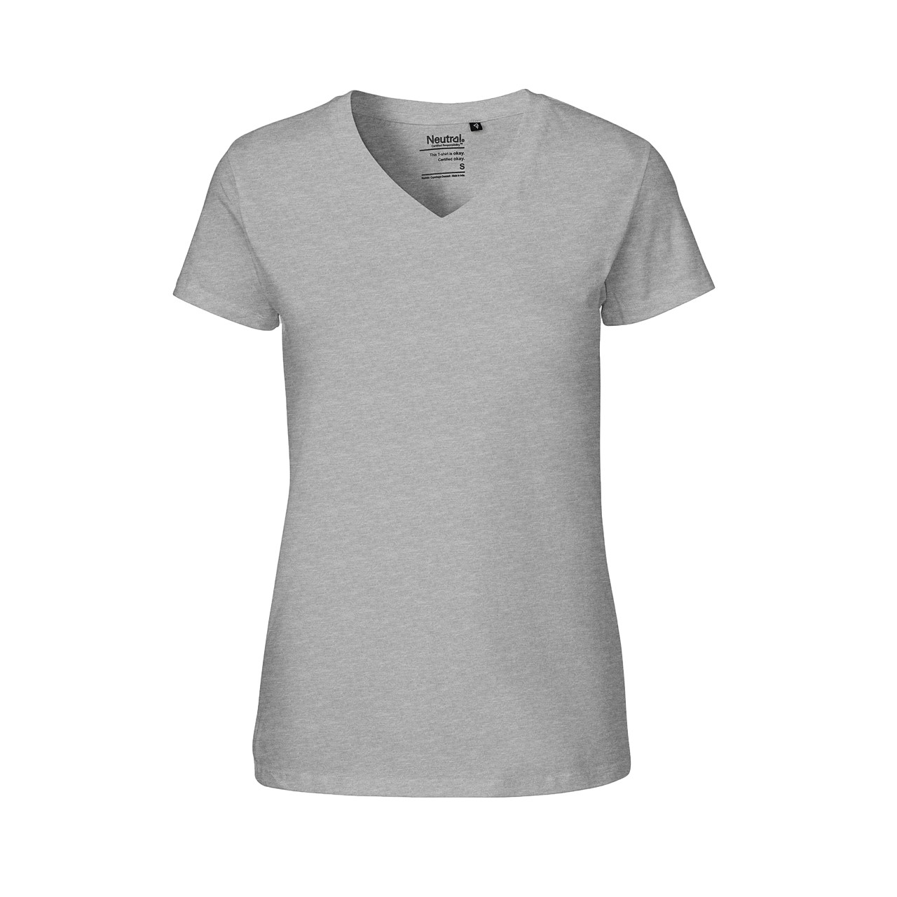 Organic Fairtrade Damen V-Neck T-Shirt 155 g/m² Neutral® Sports Grey M