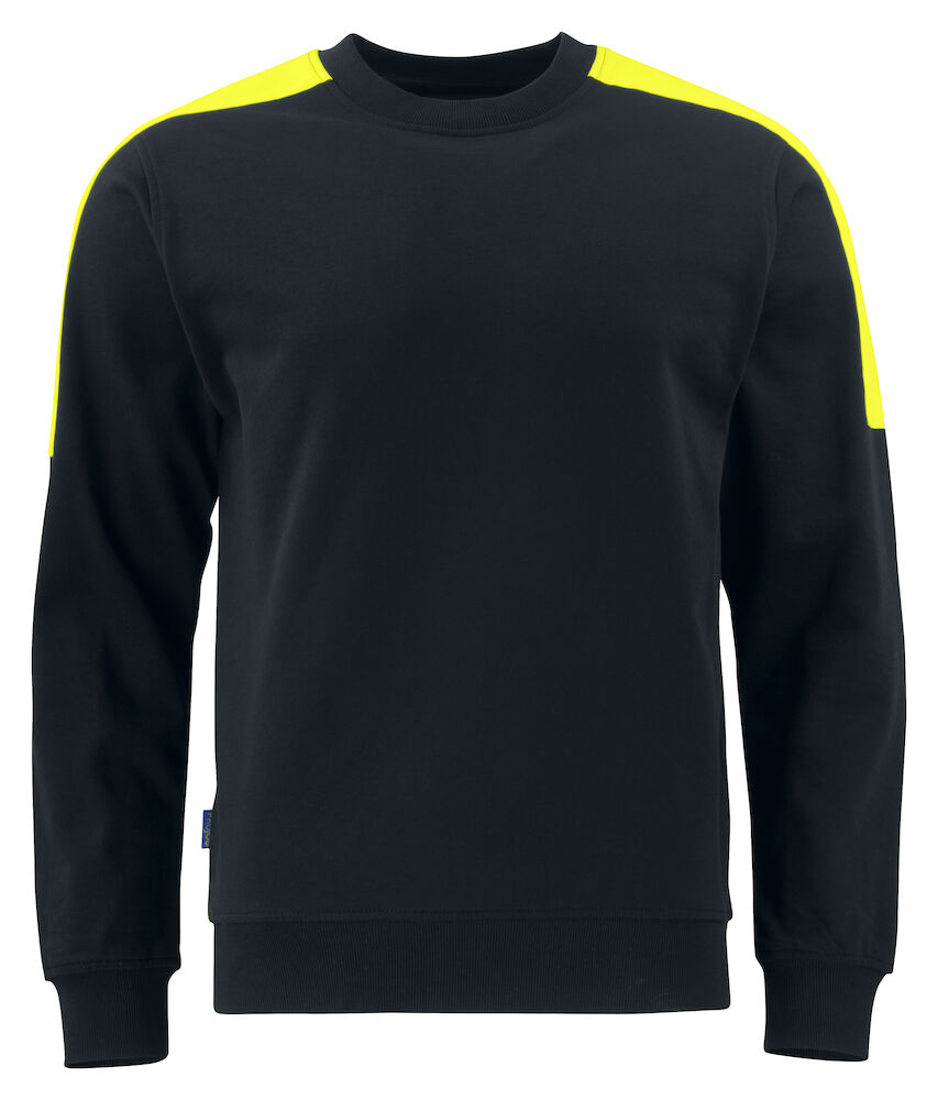 Unisex Hi-Vis-Workwear Sweatshirt Reflectiv Projob® Schwarz-Gelb 3XL