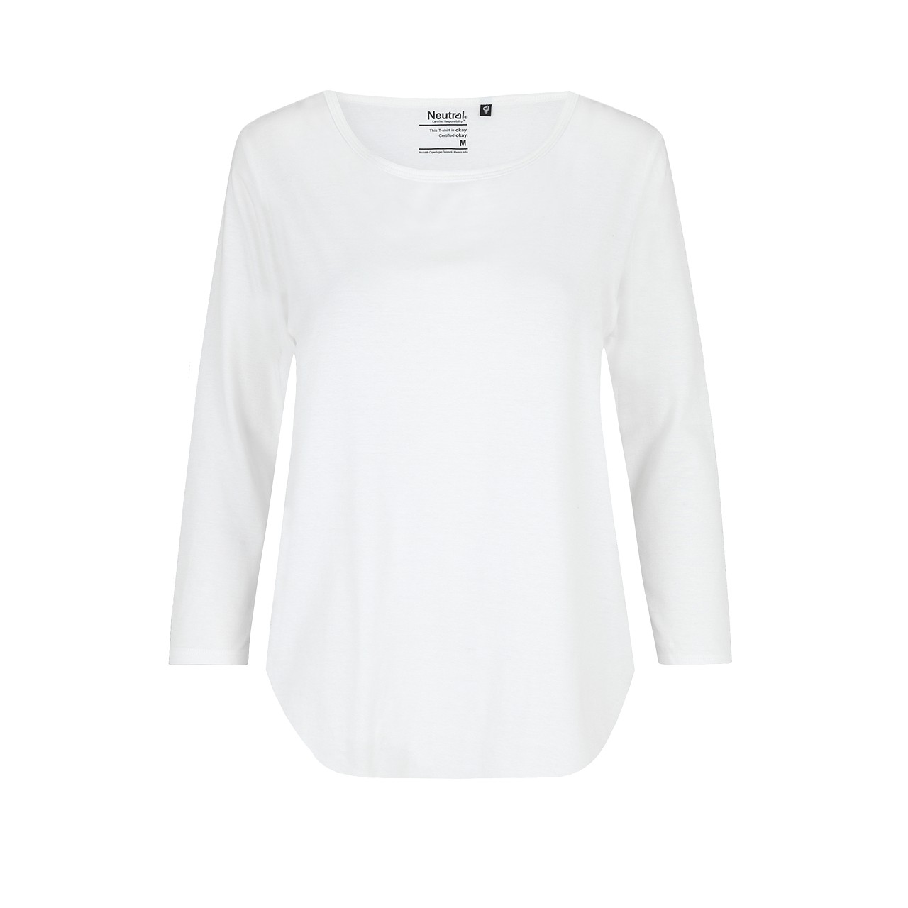 Fairtrade Bio-Baumwoll-Damen 3/4-Arm T-Shirt 155 g/m² Neutral® White XXL